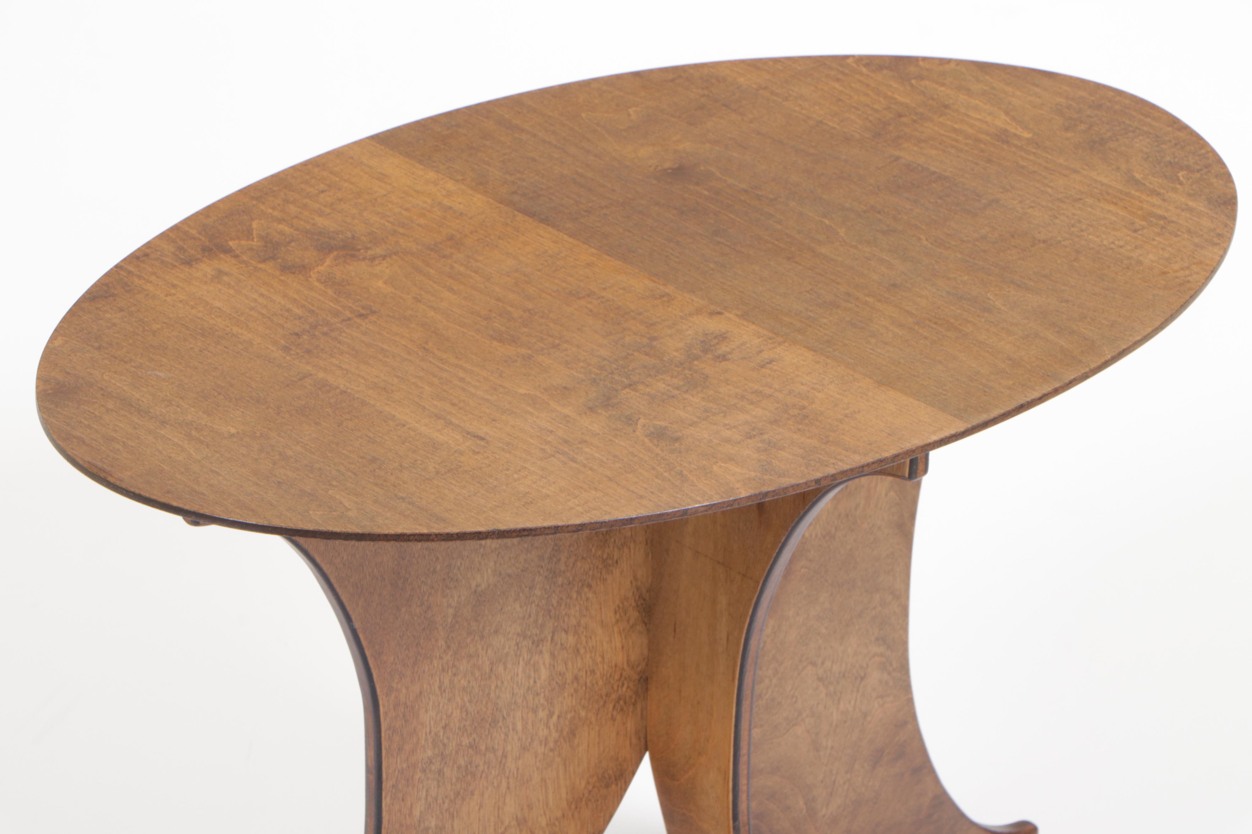 Contemporary Plywood Side Table, signed "Gilbert G. Liechty"