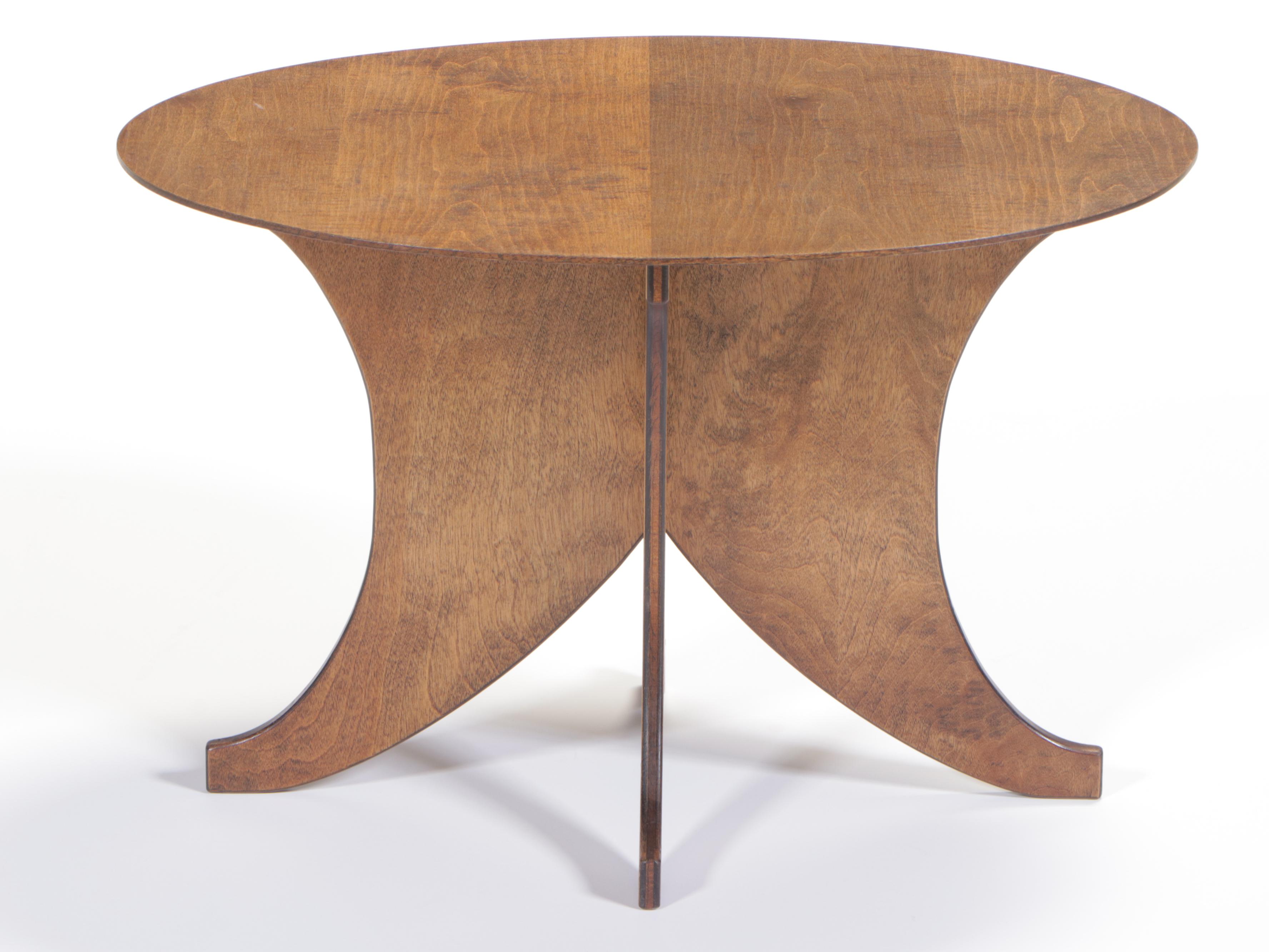 Contemporary Plywood Side Table, signed "Gilbert G. Liechty"