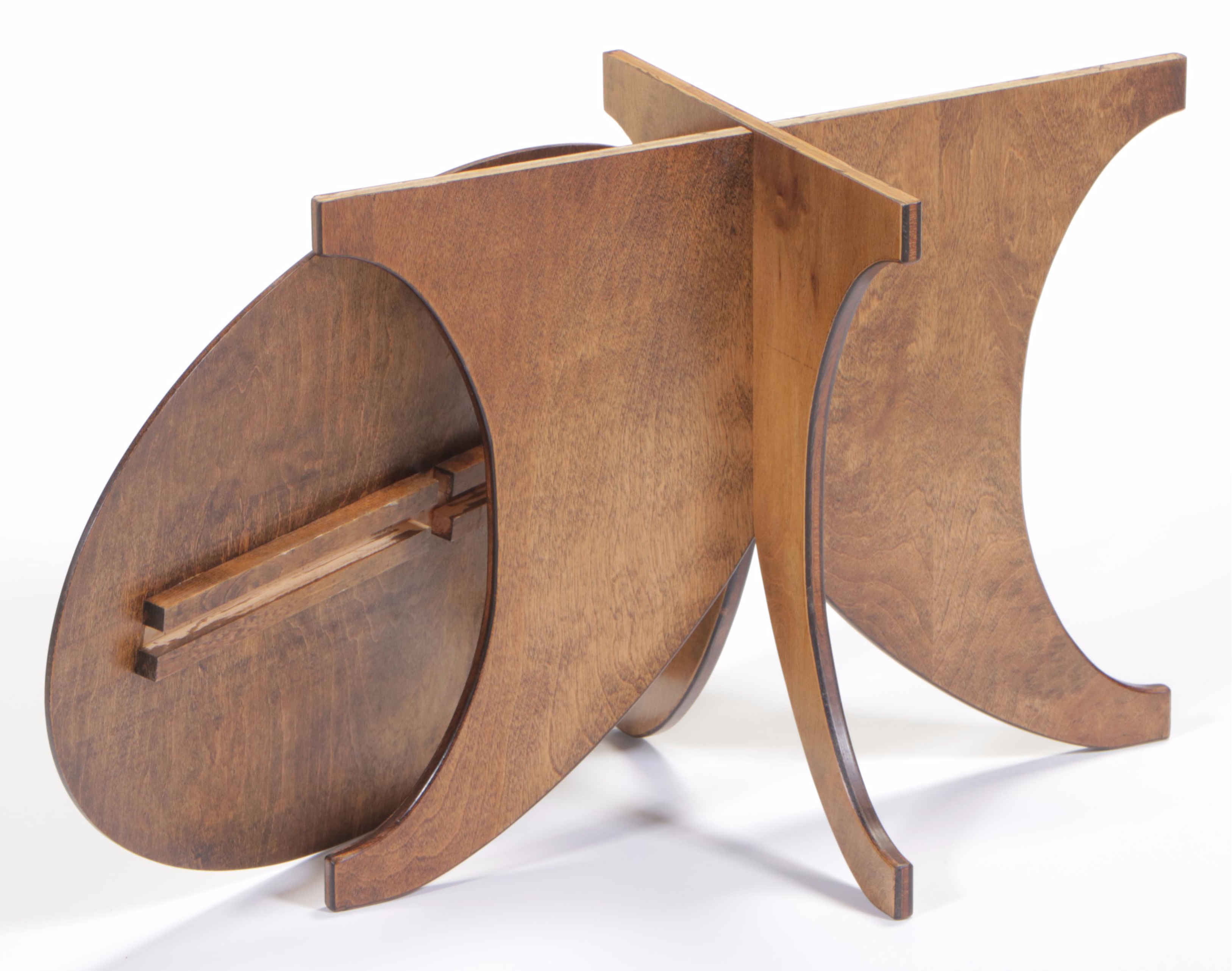 Contemporary Plywood Side Table, signed "Gilbert G. Liechty"