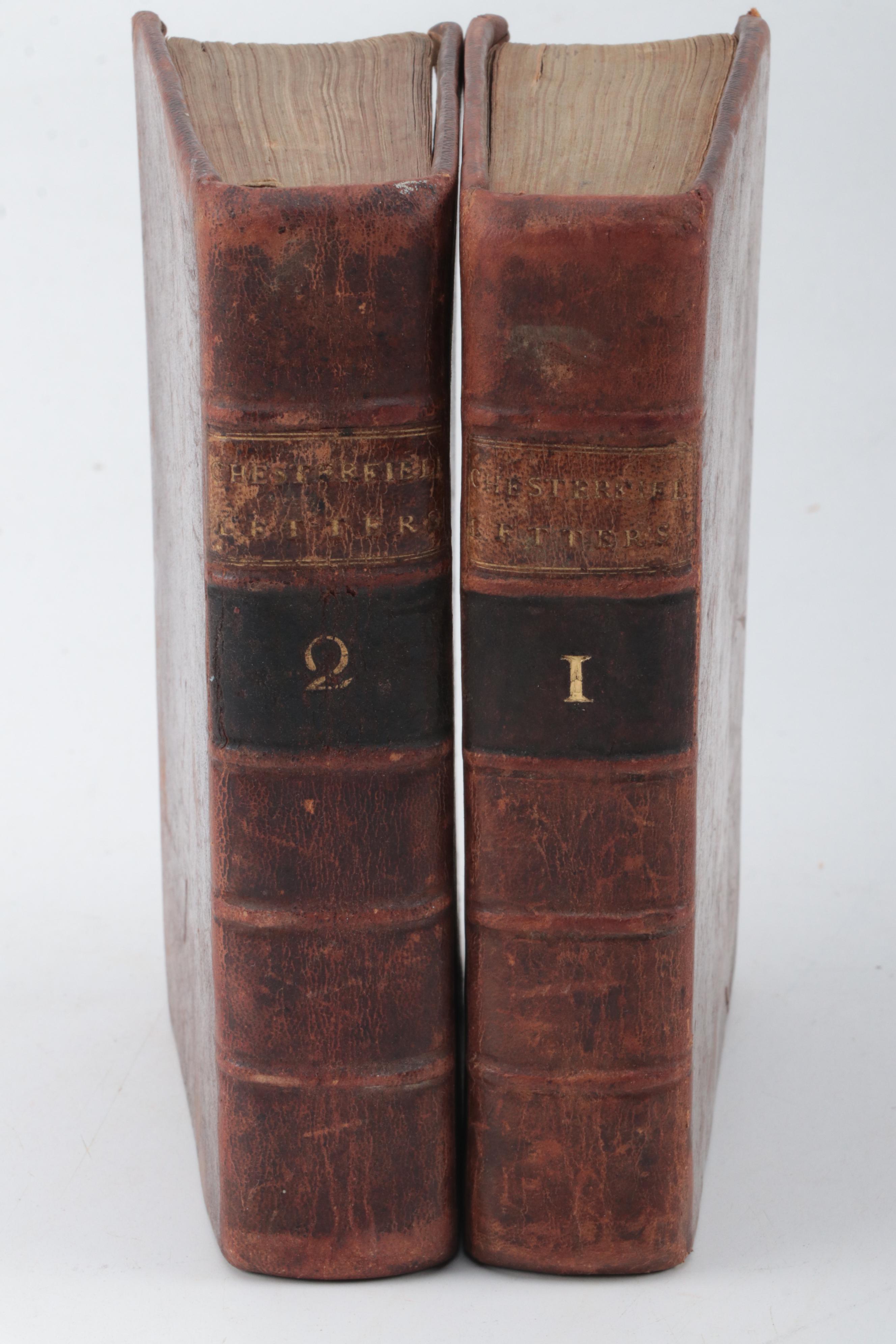 "Letters Written by the Earl of Chesterfield to His Son" Two-Volume Set, 1779