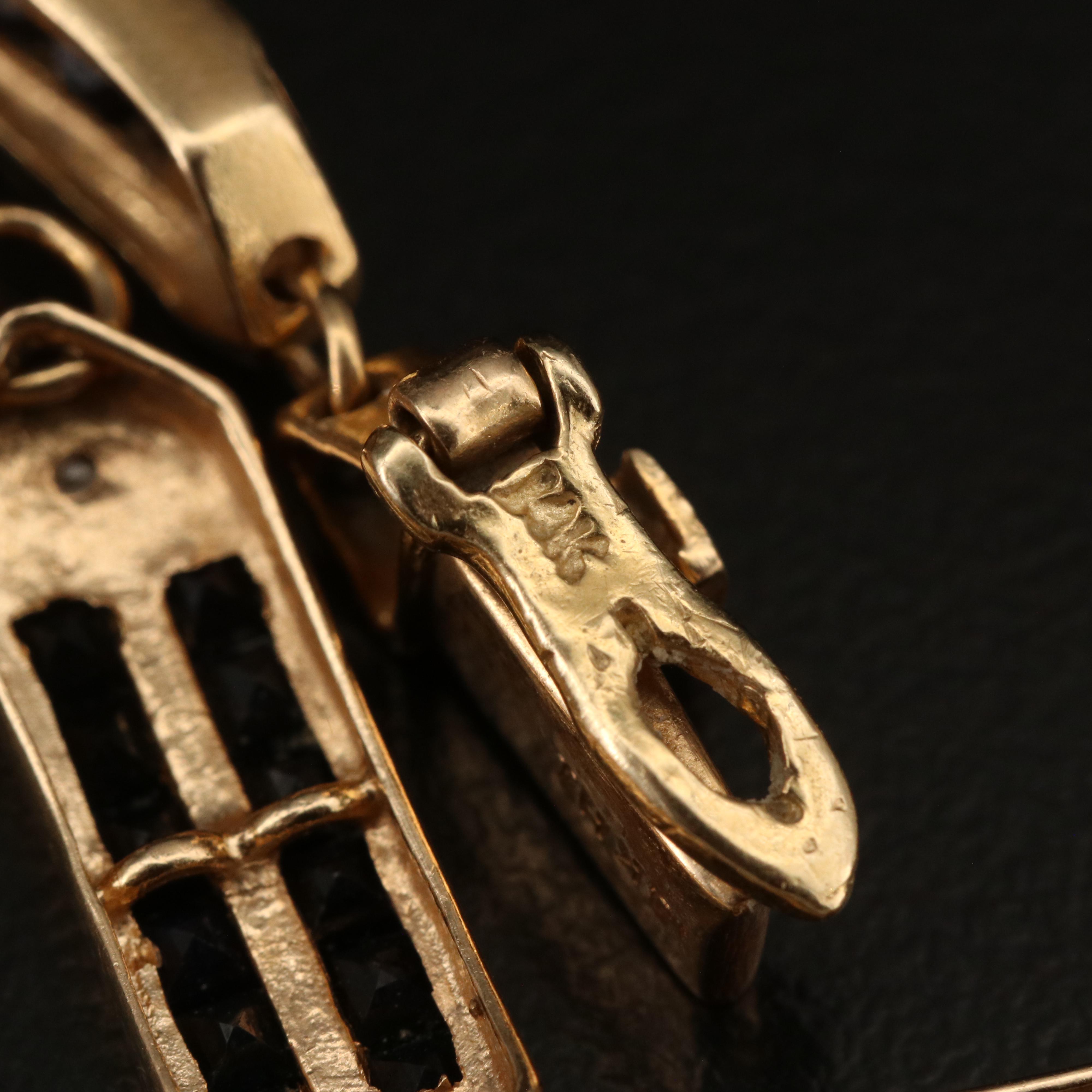 14K Sapphire and Diamond Link Bracelet