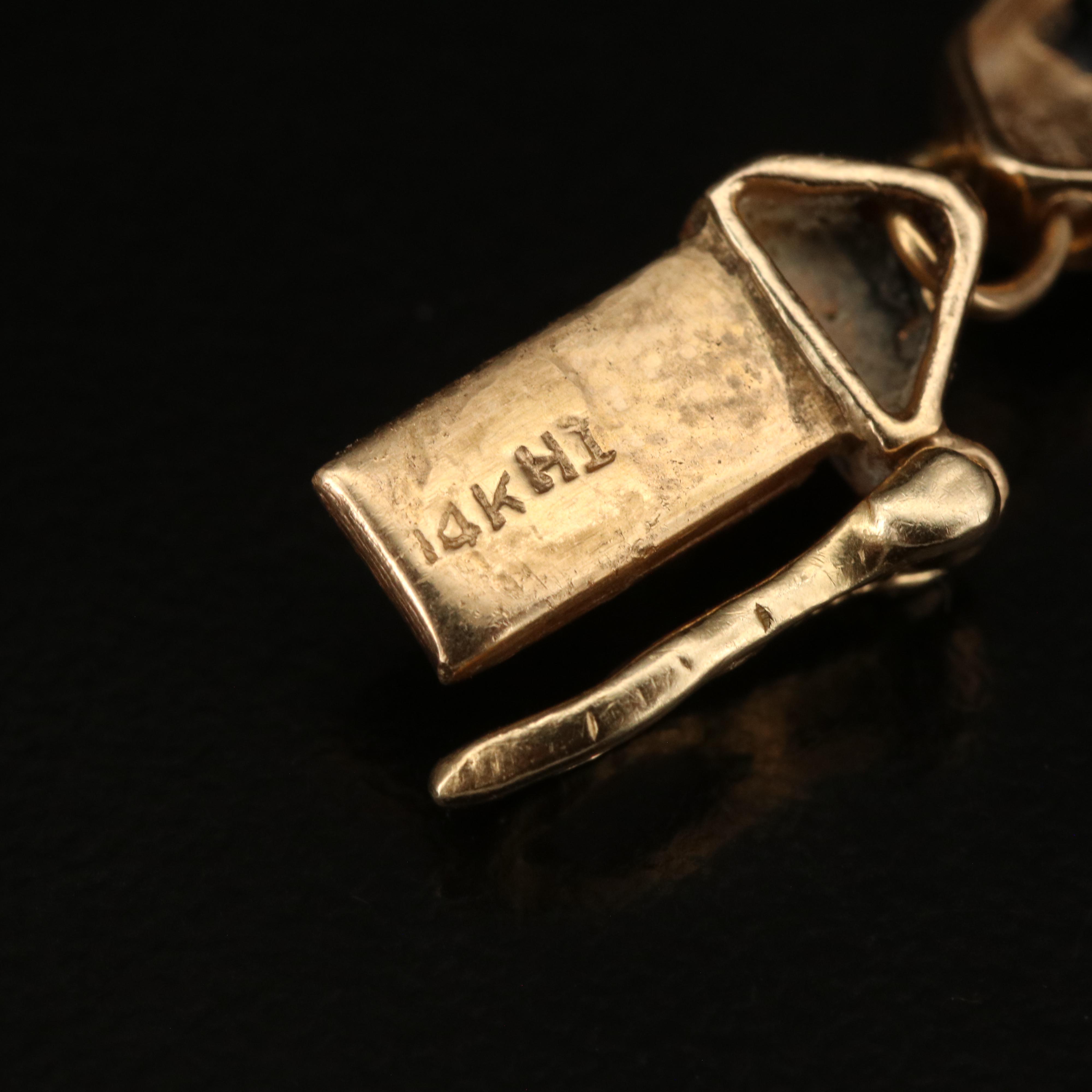 14K Sapphire and Diamond Link Bracelet