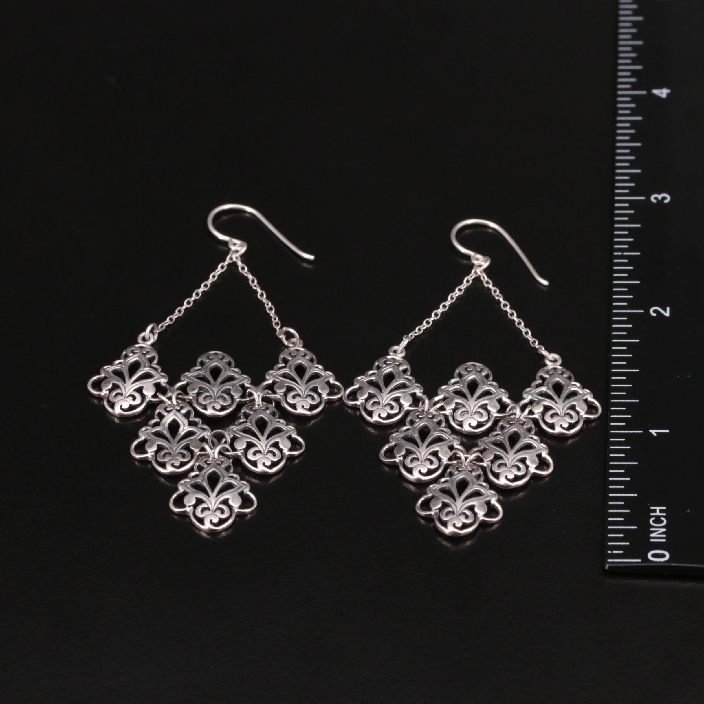 Sterling Black Onyx and Cubic Zirconia Drop Earrings