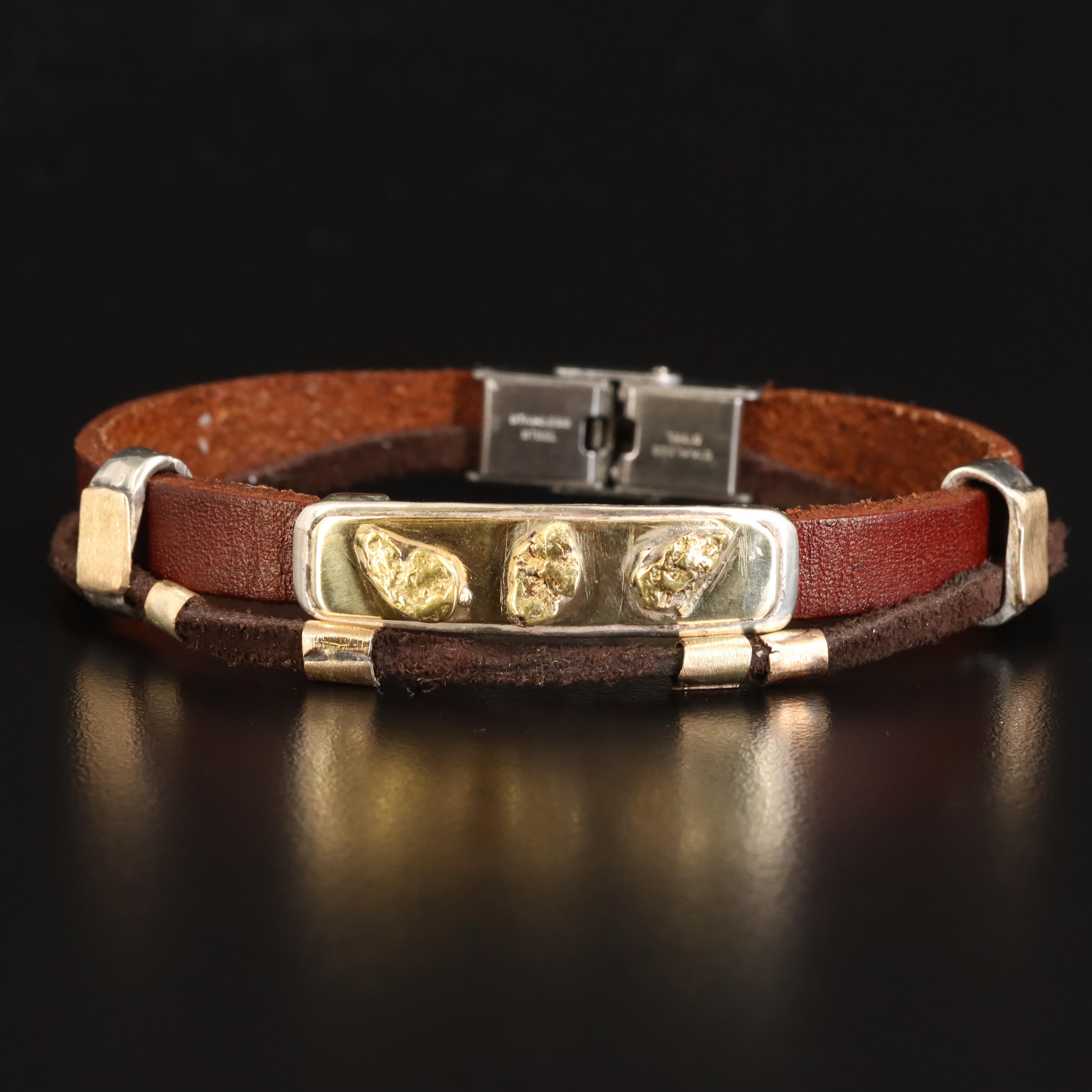 Double Row Bracelet with Sterling, 10K and 18K