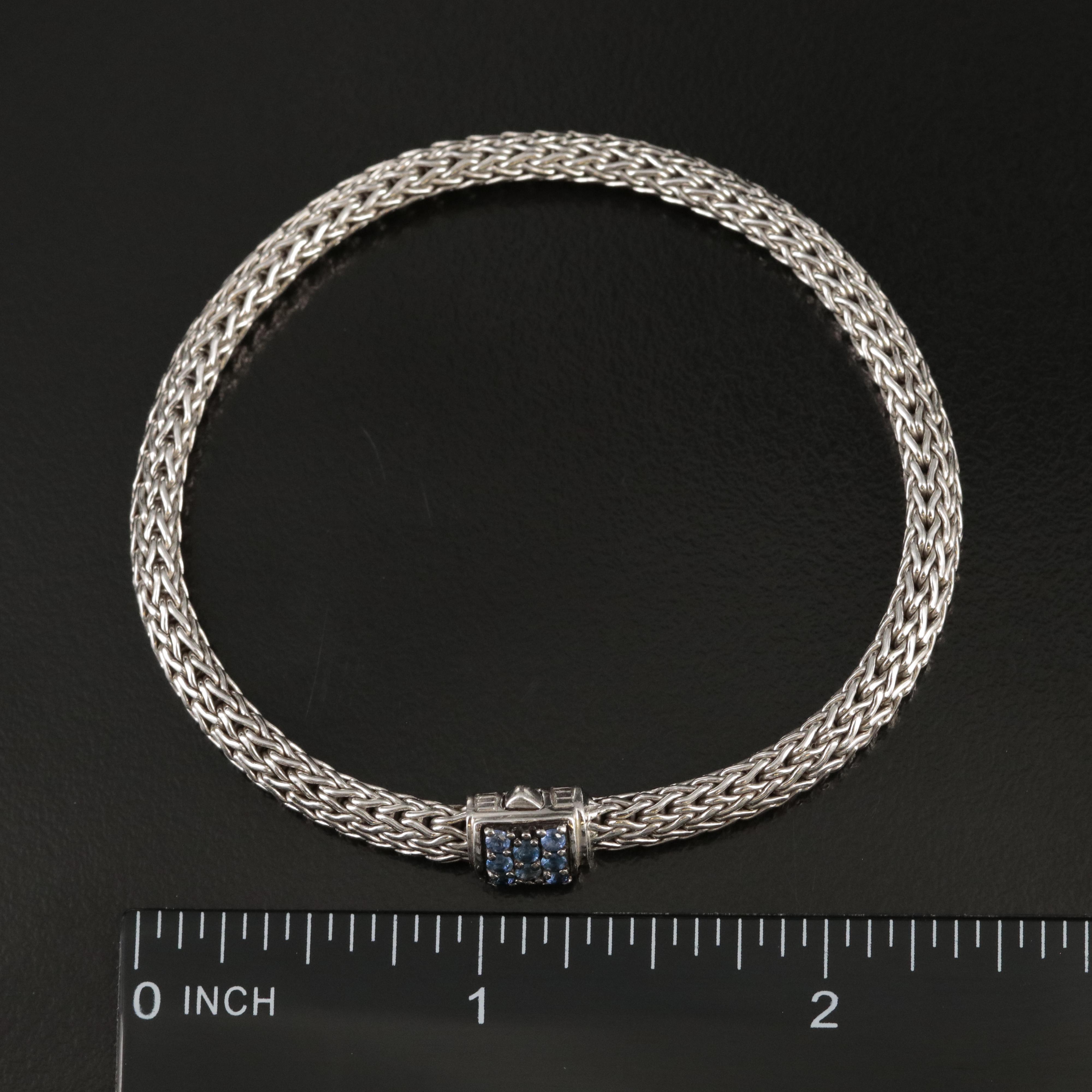 John Hardy "Classic" Sterling Sapphire Chain Bracelet