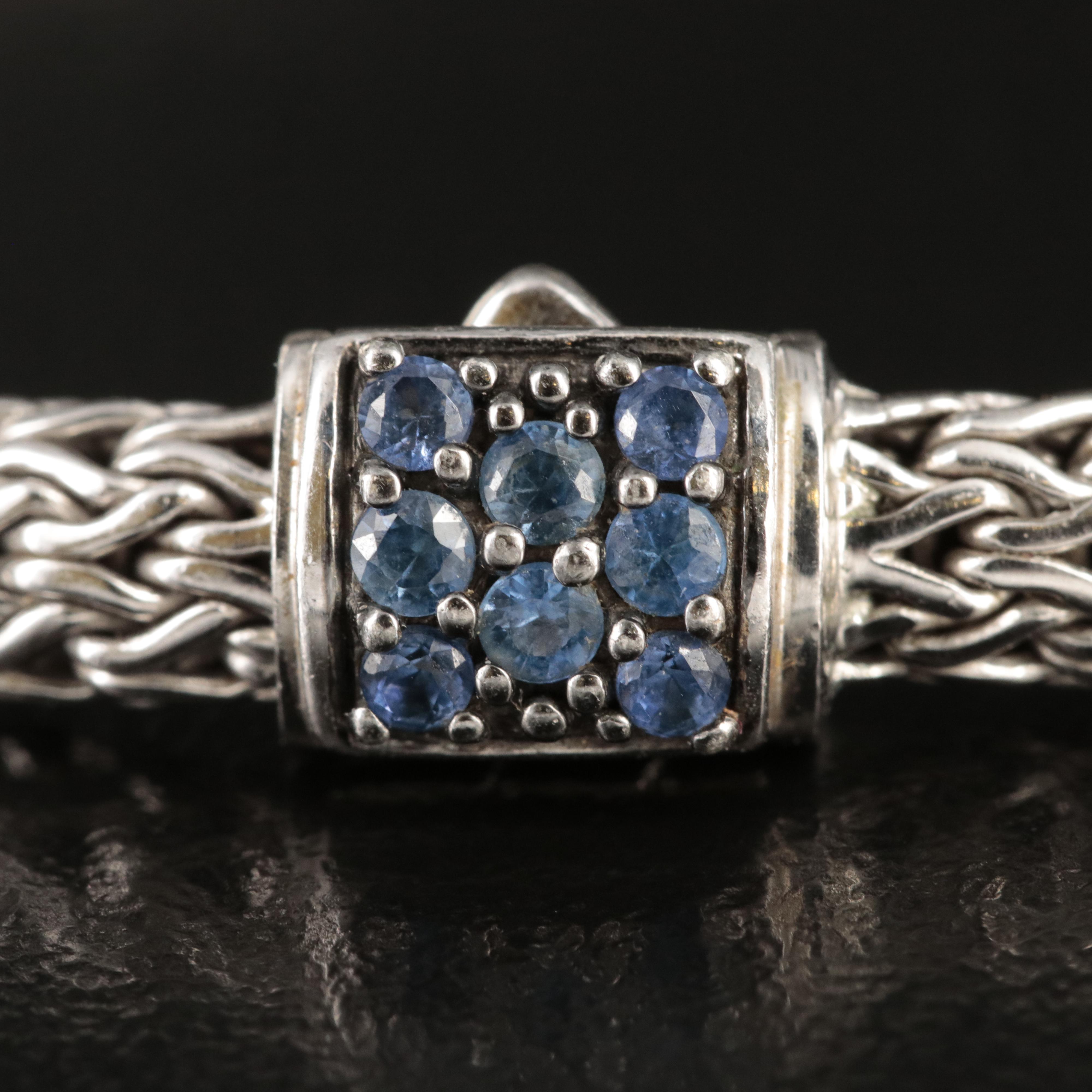 John Hardy "Classic" Sterling Sapphire Chain Bracelet