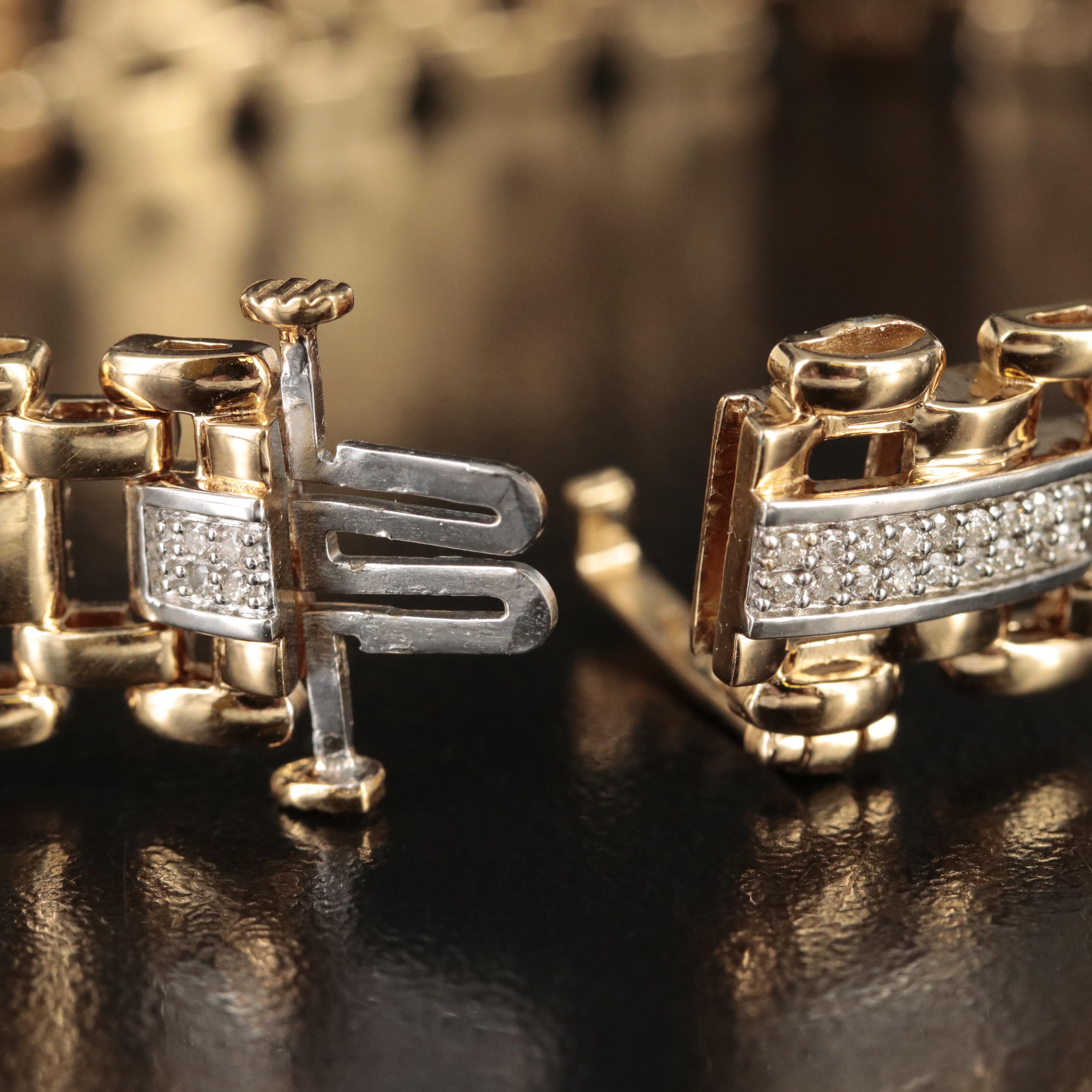 Sterling 1.03 CTW Diamond Panther Link Bracelet