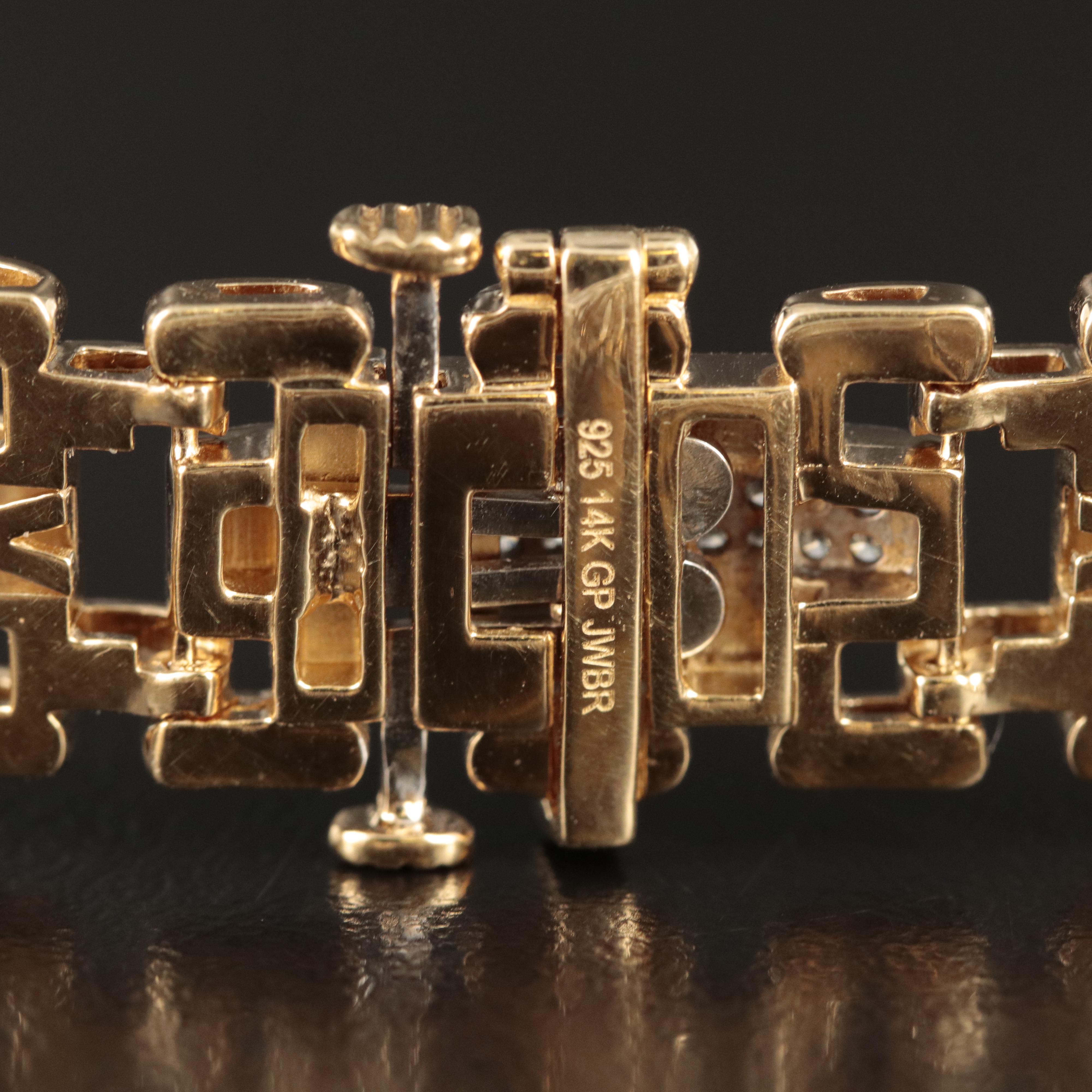 Sterling 1.03 CTW Diamond Panther Link Bracelet