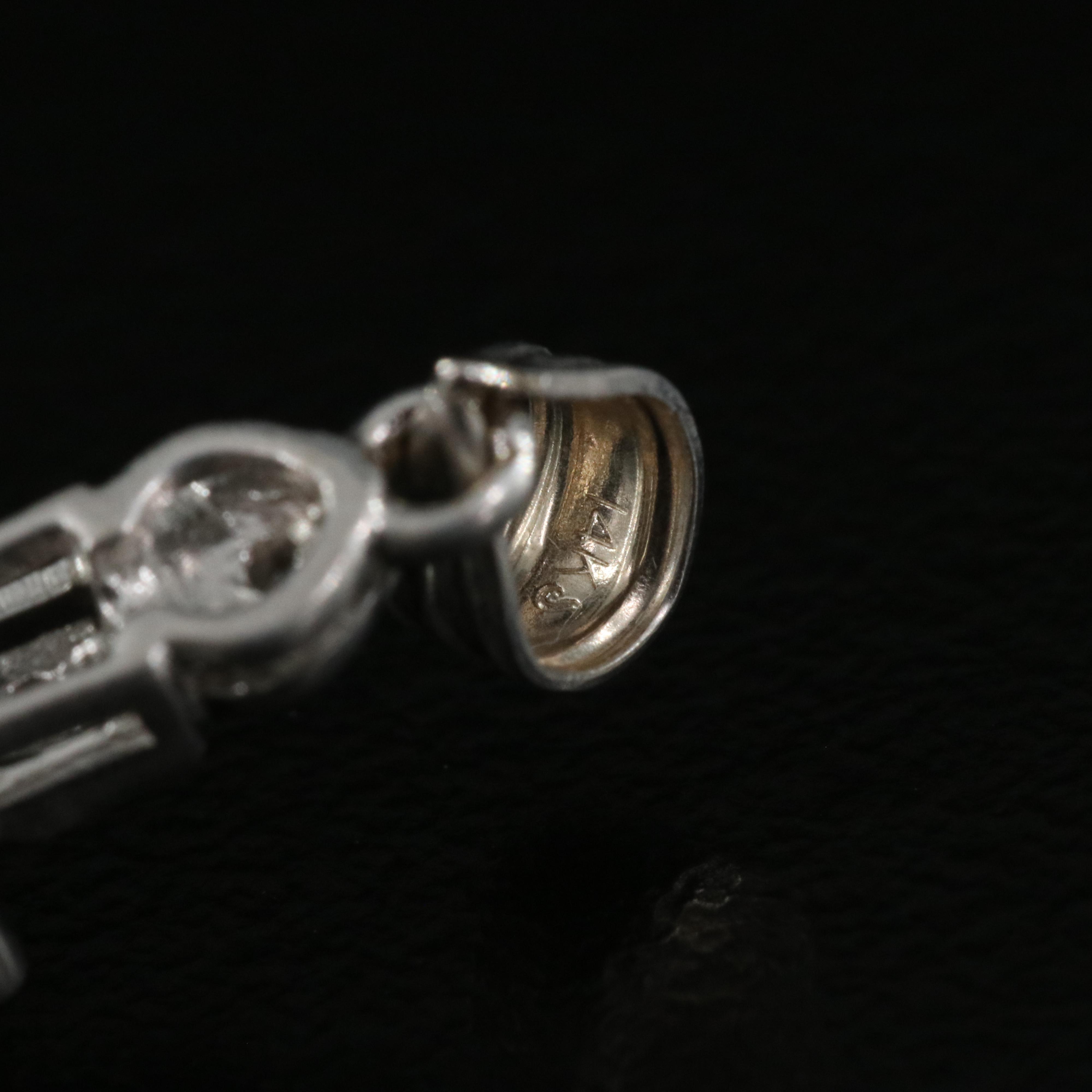 14K Sapphire and Diamond Cross Pendant with Milgrain Trim