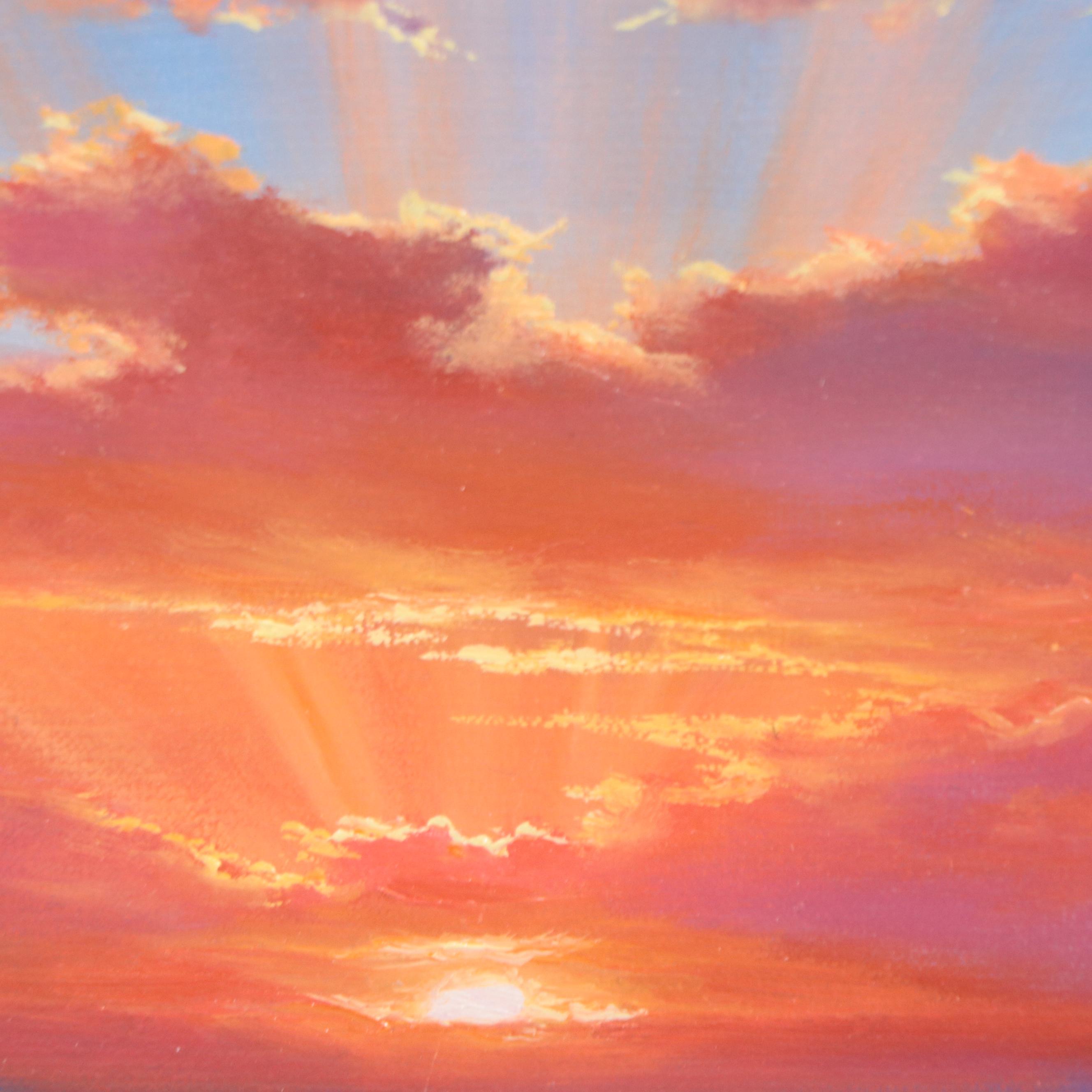 Jevgenijus Litvinas Oil Painting of Ocean and Sunset