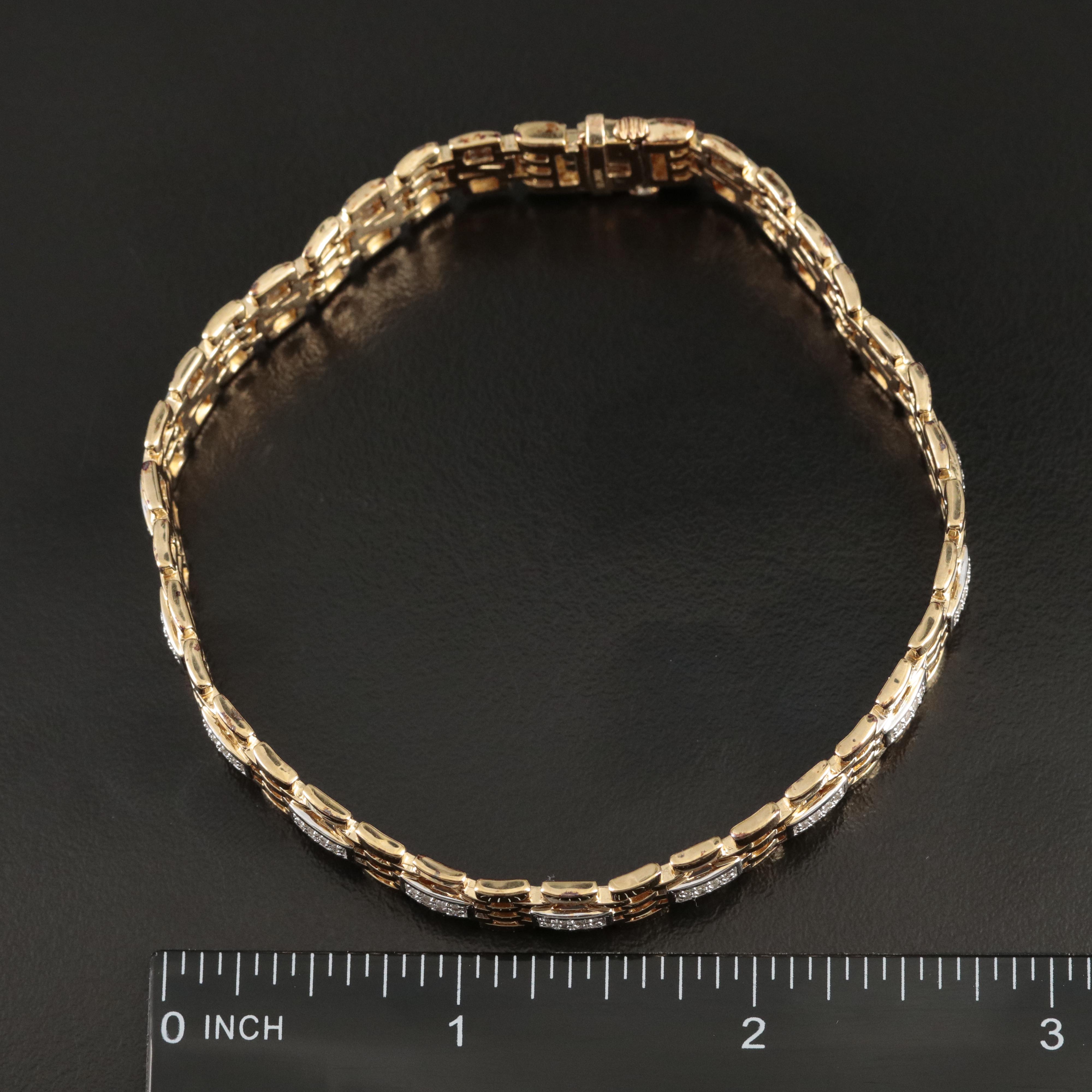 Sterling 1.02 CTW Diamond Panther Link Bracelet