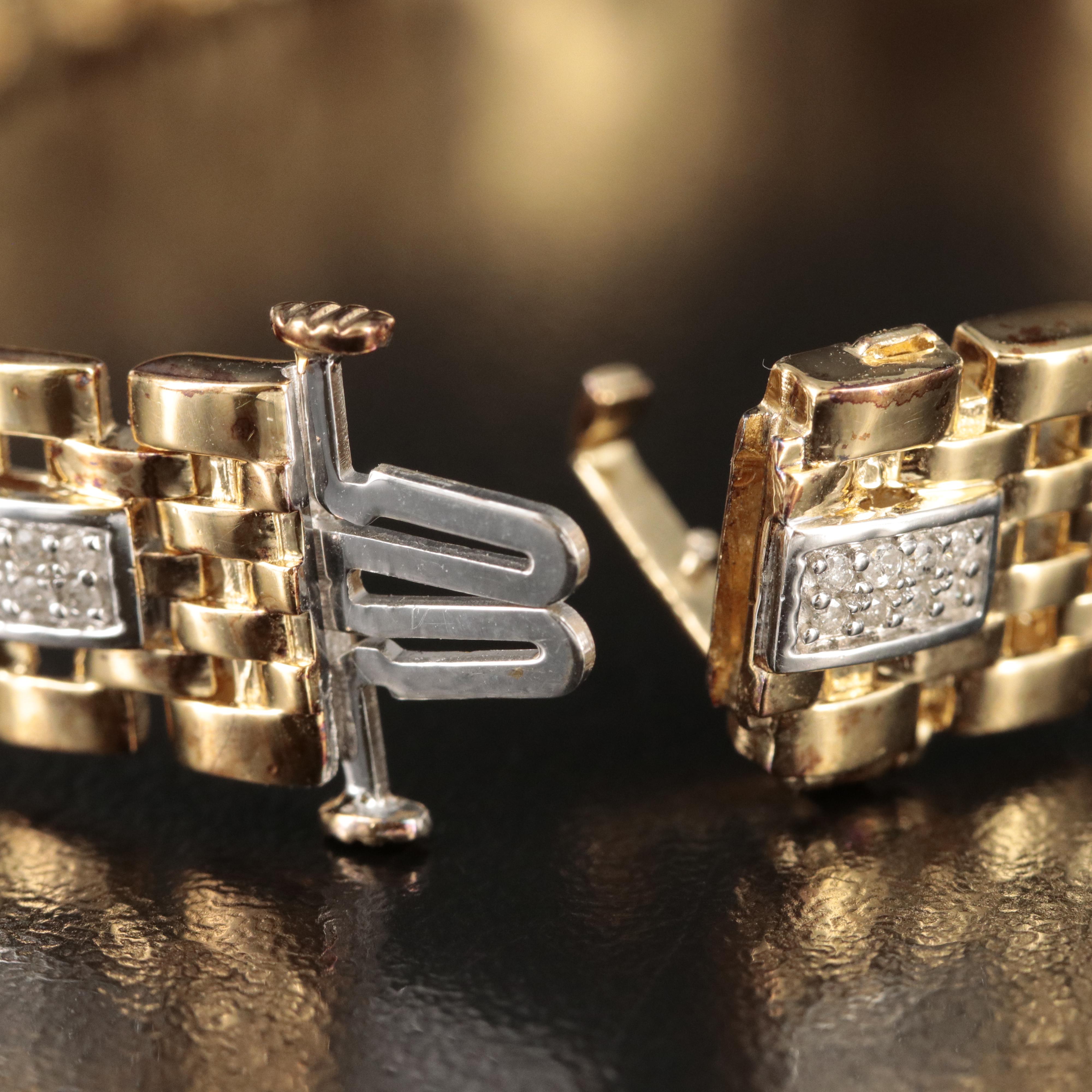 Sterling 1.02 CTW Diamond Panther Link Bracelet