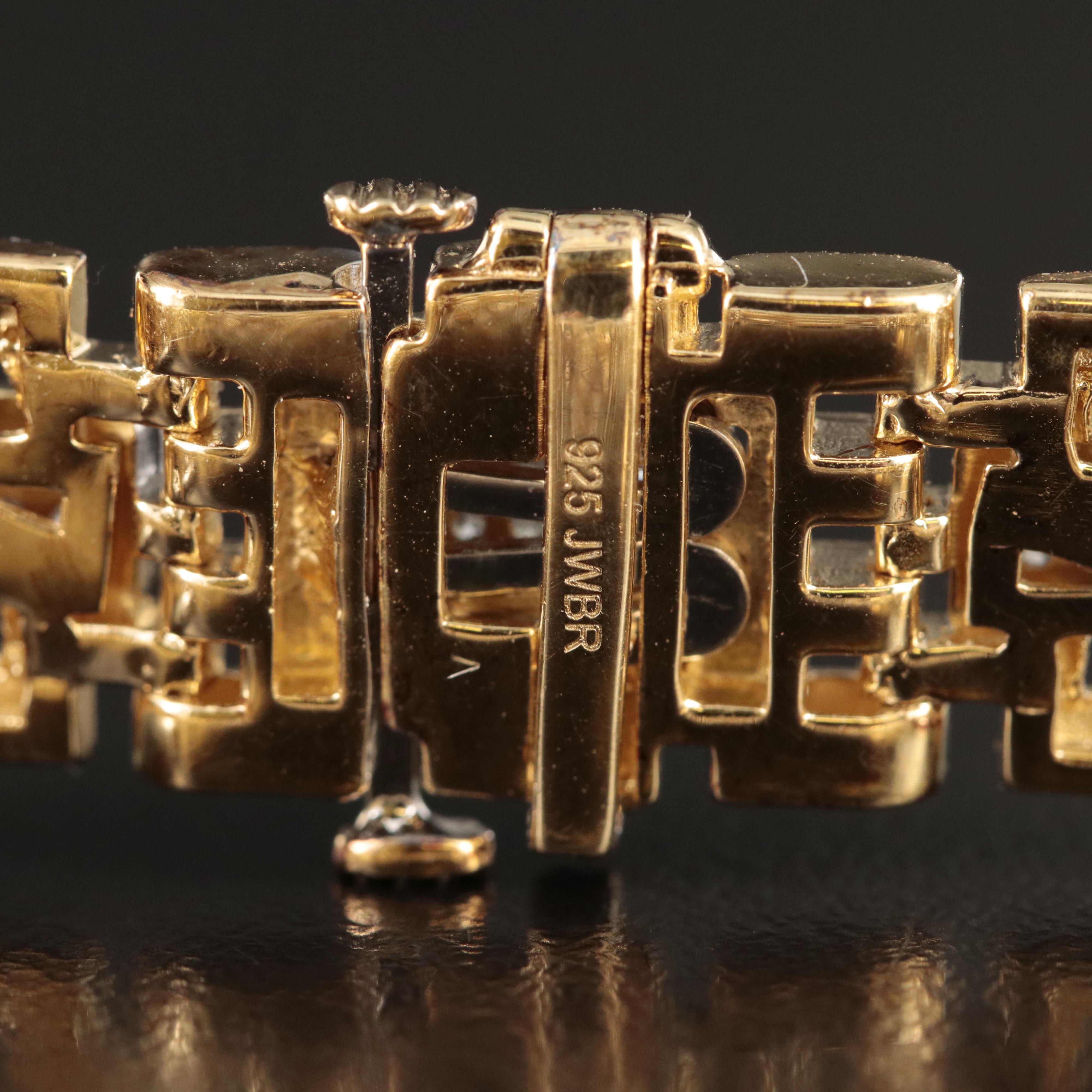 Sterling 1.02 CTW Diamond Panther Link Bracelet