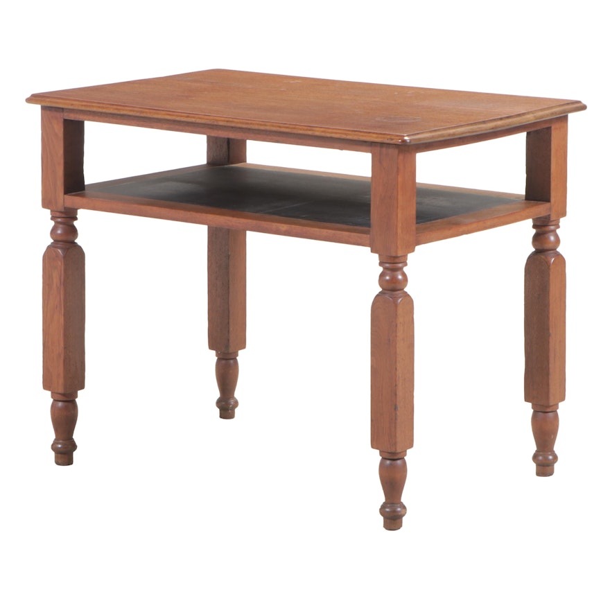 American Primitive Walnut Work Table, 19th Century