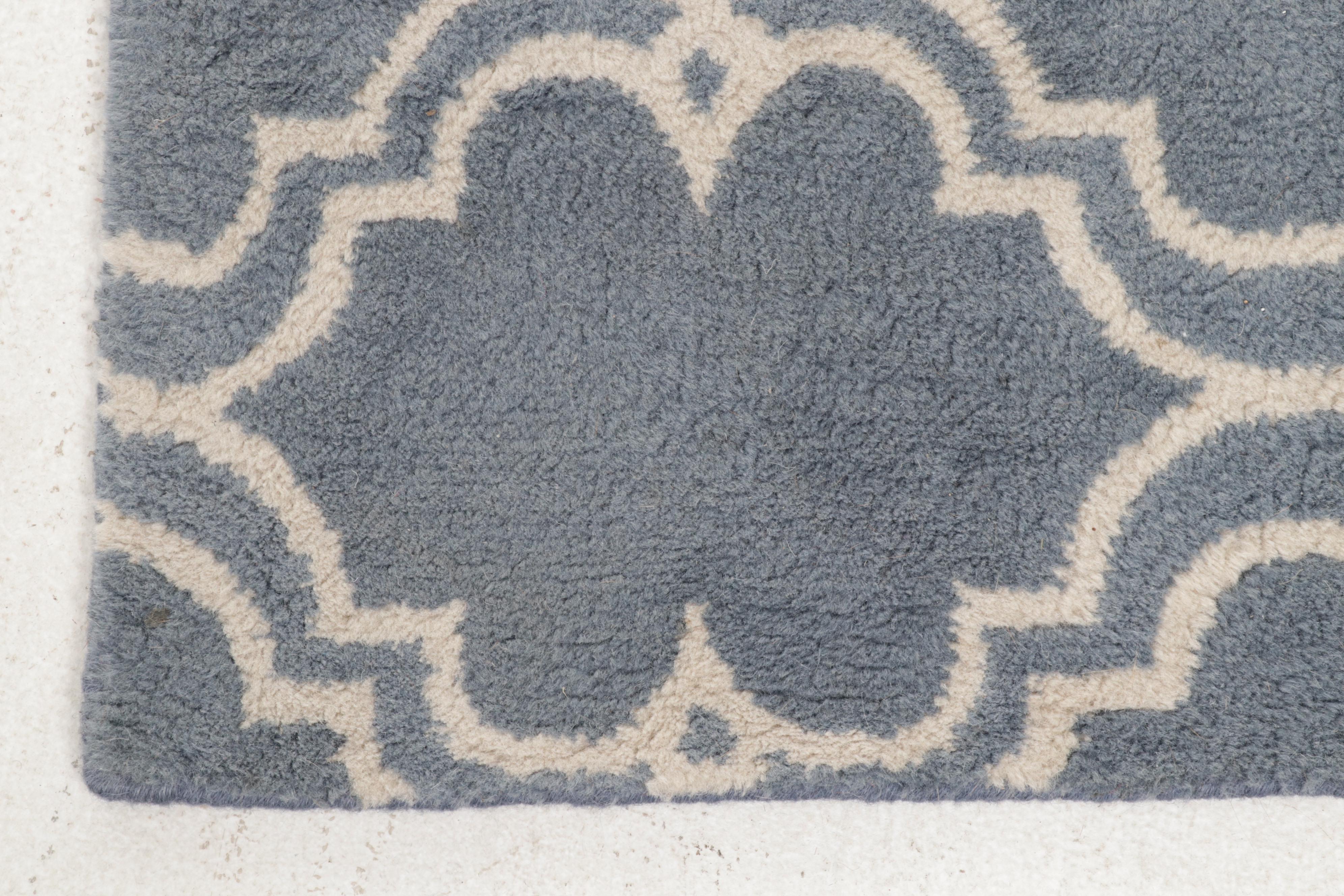 2'6 x 8'11 Hand-Tufted Pottery Barn "Scroll Tile" Carpet Runners