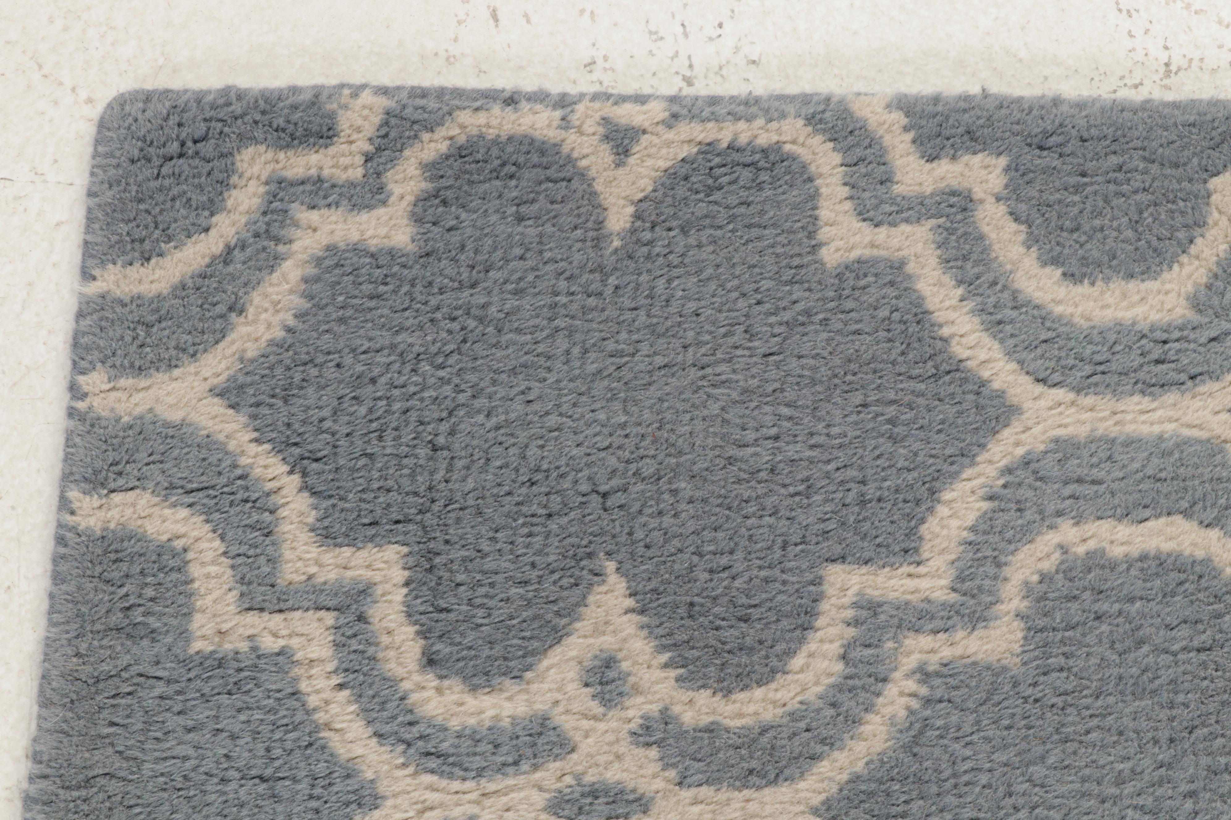 2'6 x 8'11 Hand-Tufted Pottery Barn "Scroll Tile" Carpet Runners