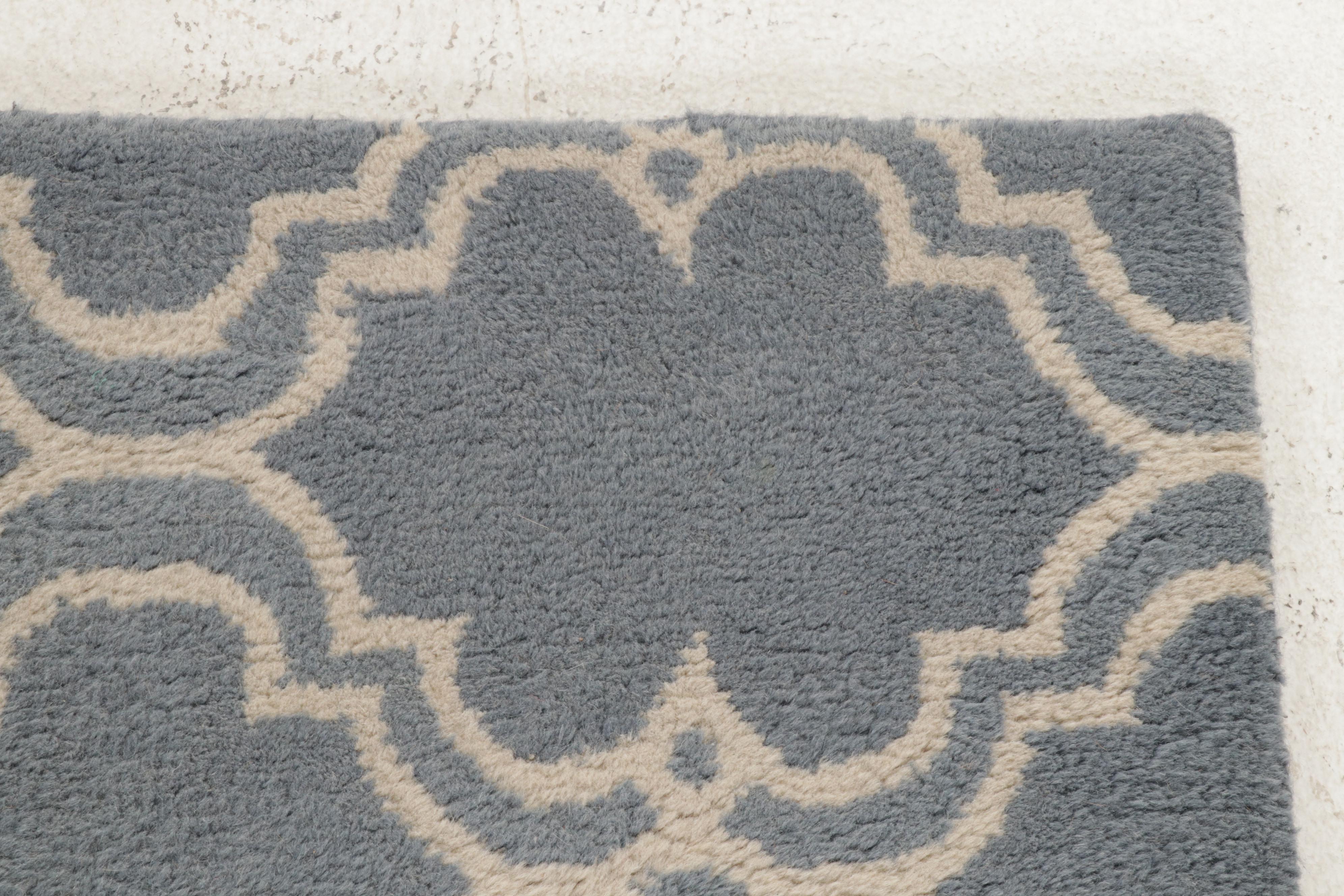 2'6 x 8'11 Hand-Tufted Pottery Barn "Scroll Tile" Carpet Runners