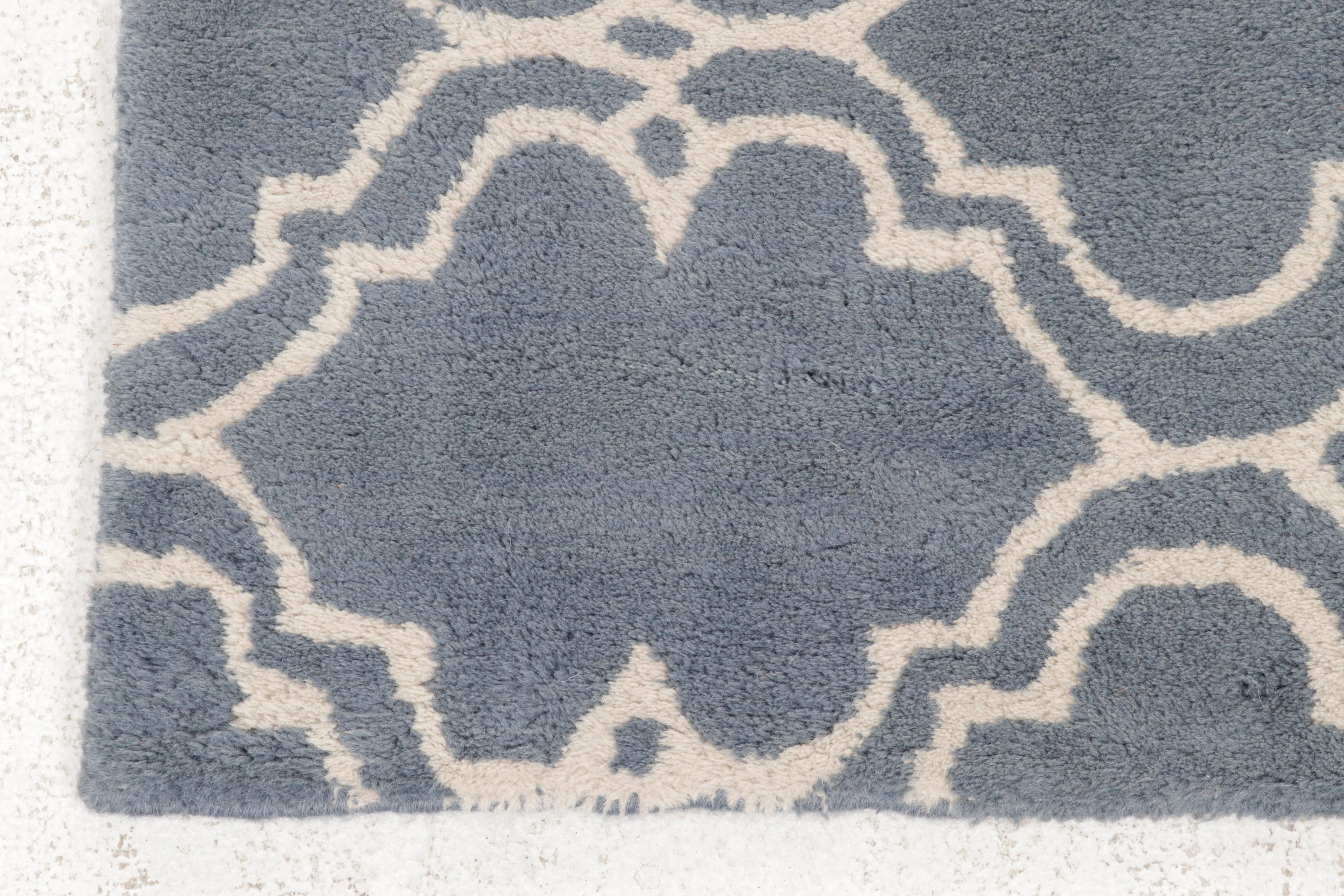 2'6 x 8'11 Hand-Tufted Pottery Barn "Scroll Tile" Carpet Runners