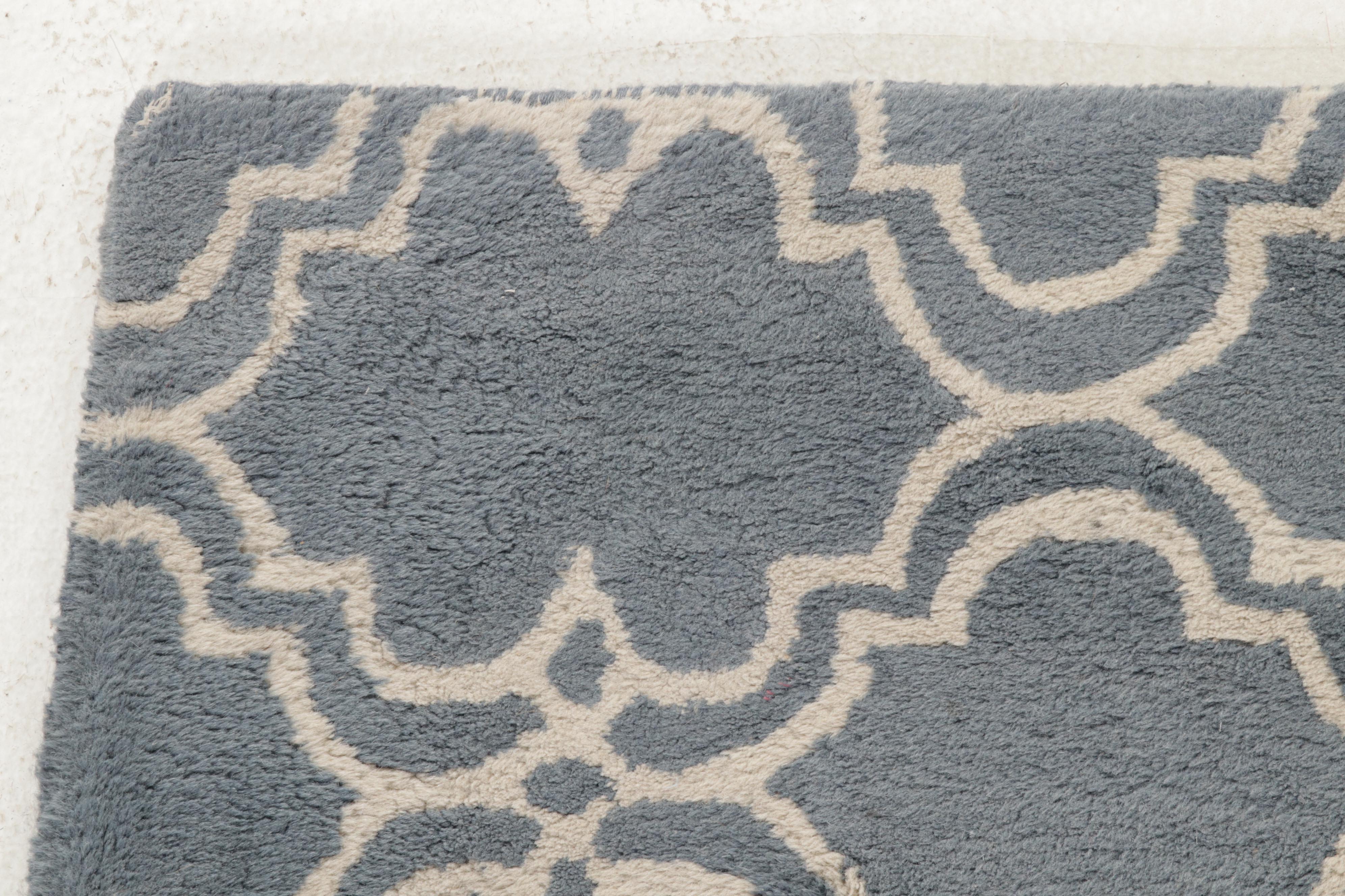 2'6 x 8'11 Hand-Tufted Pottery Barn "Scroll Tile" Carpet Runners