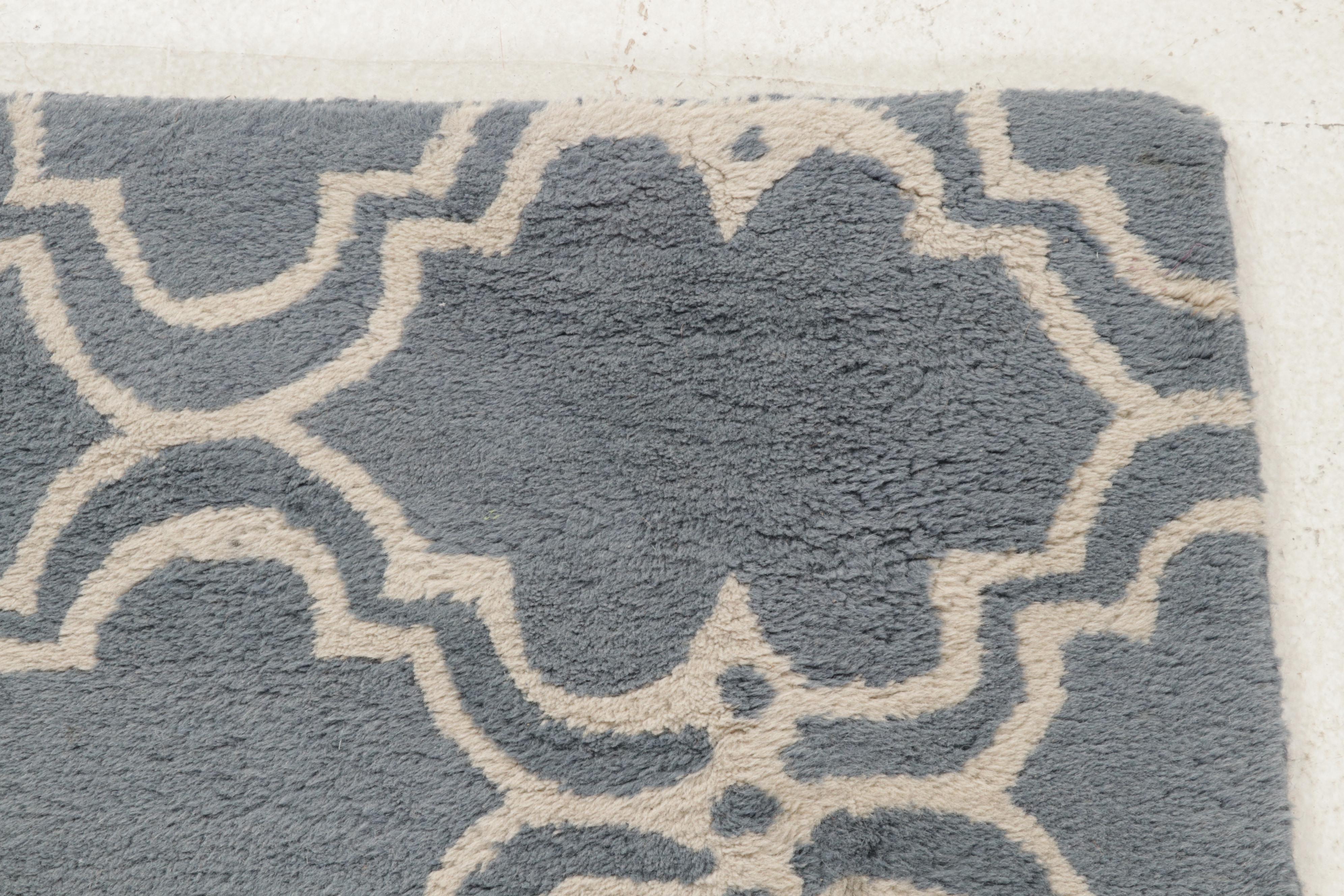 2'6 x 8'11 Hand-Tufted Pottery Barn "Scroll Tile" Carpet Runners