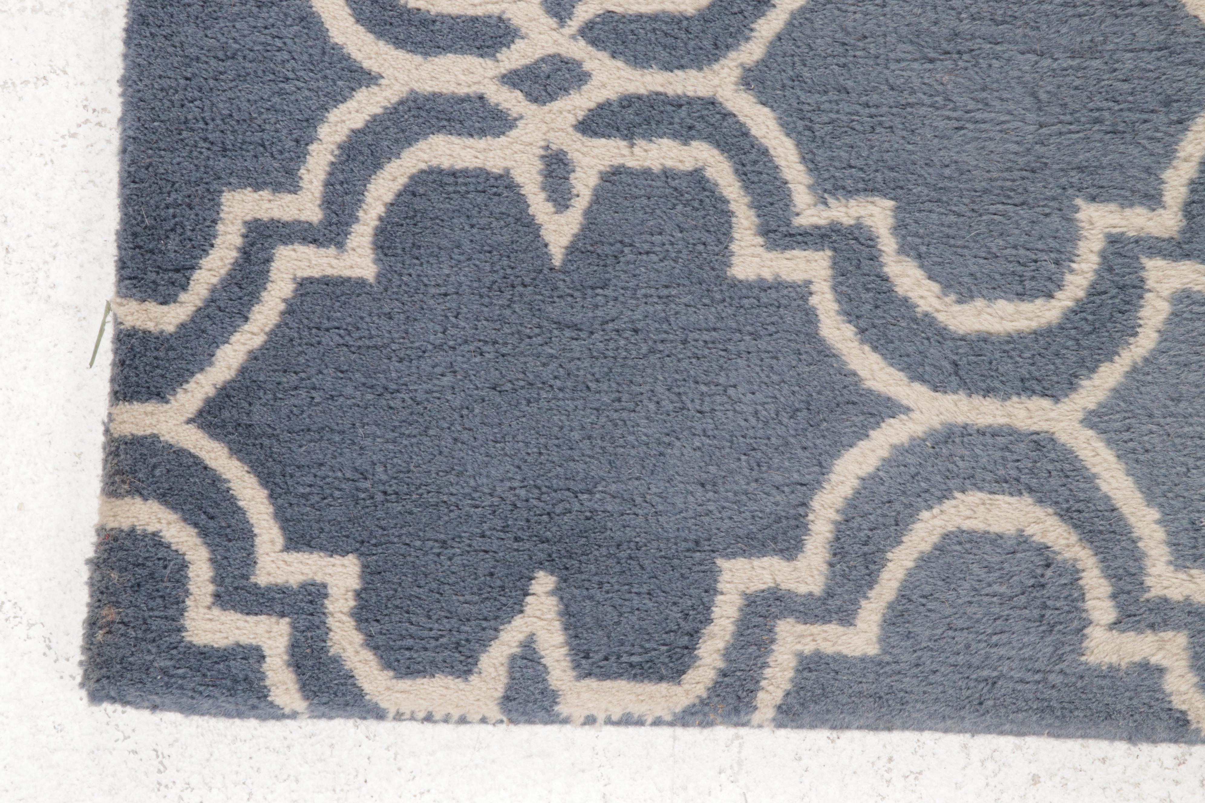 2'6 x 8'11 Hand-Tufted Pottery Barn "Scroll Tile" Carpet Runners