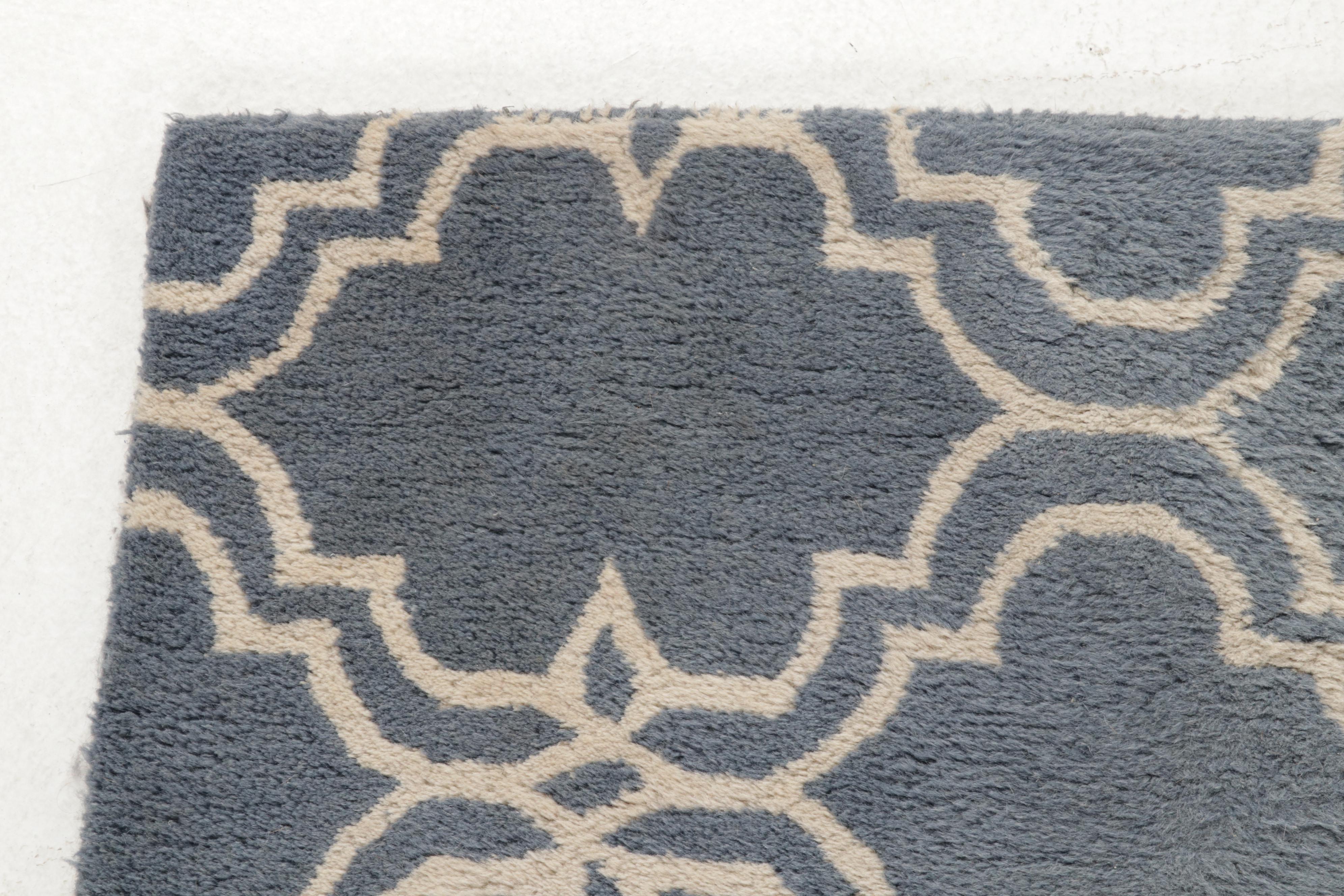 2'6 x 8'11 Hand-Tufted Pottery Barn "Scroll Tile" Carpet Runners