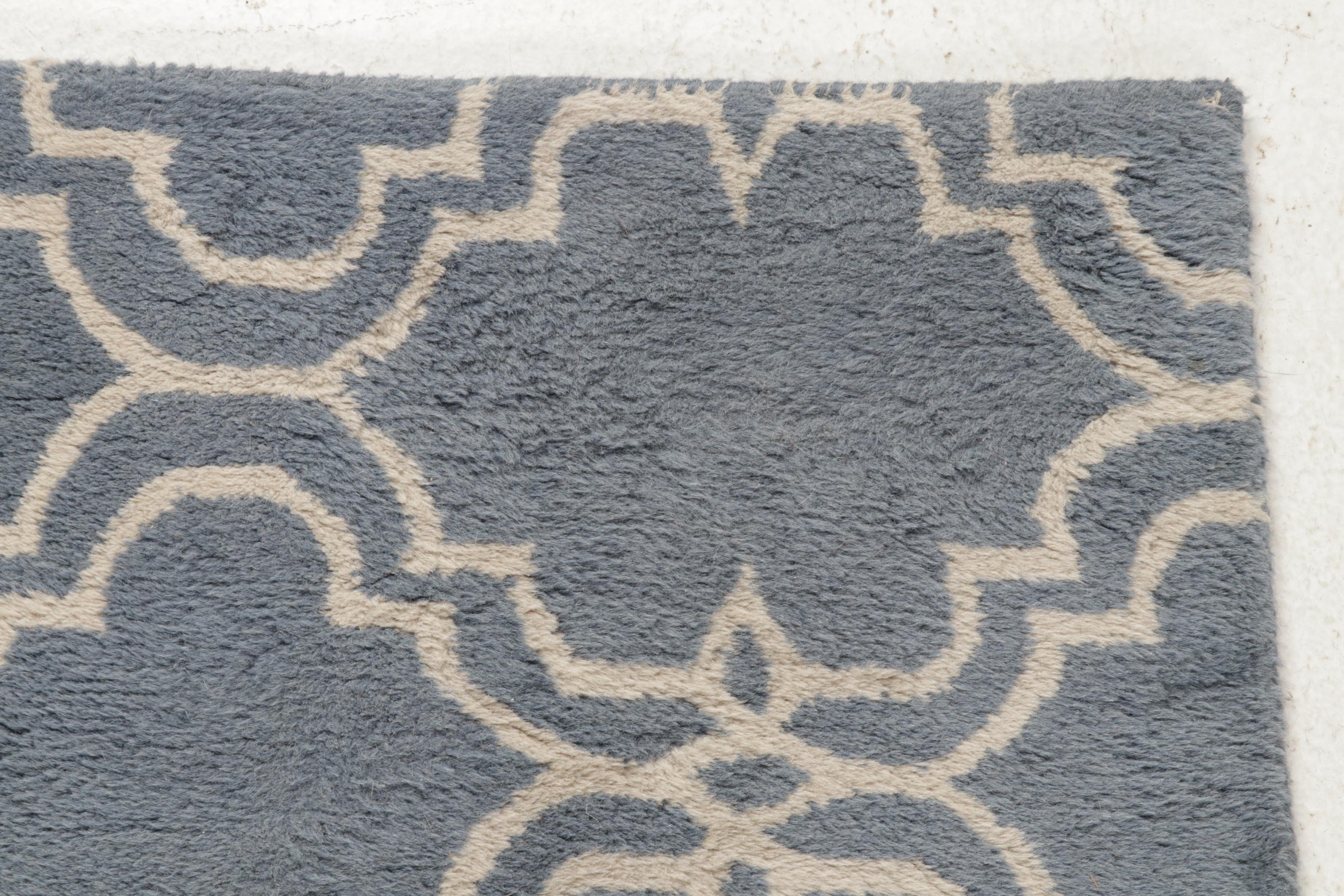 2'6 x 8'11 Hand-Tufted Pottery Barn "Scroll Tile" Carpet Runners