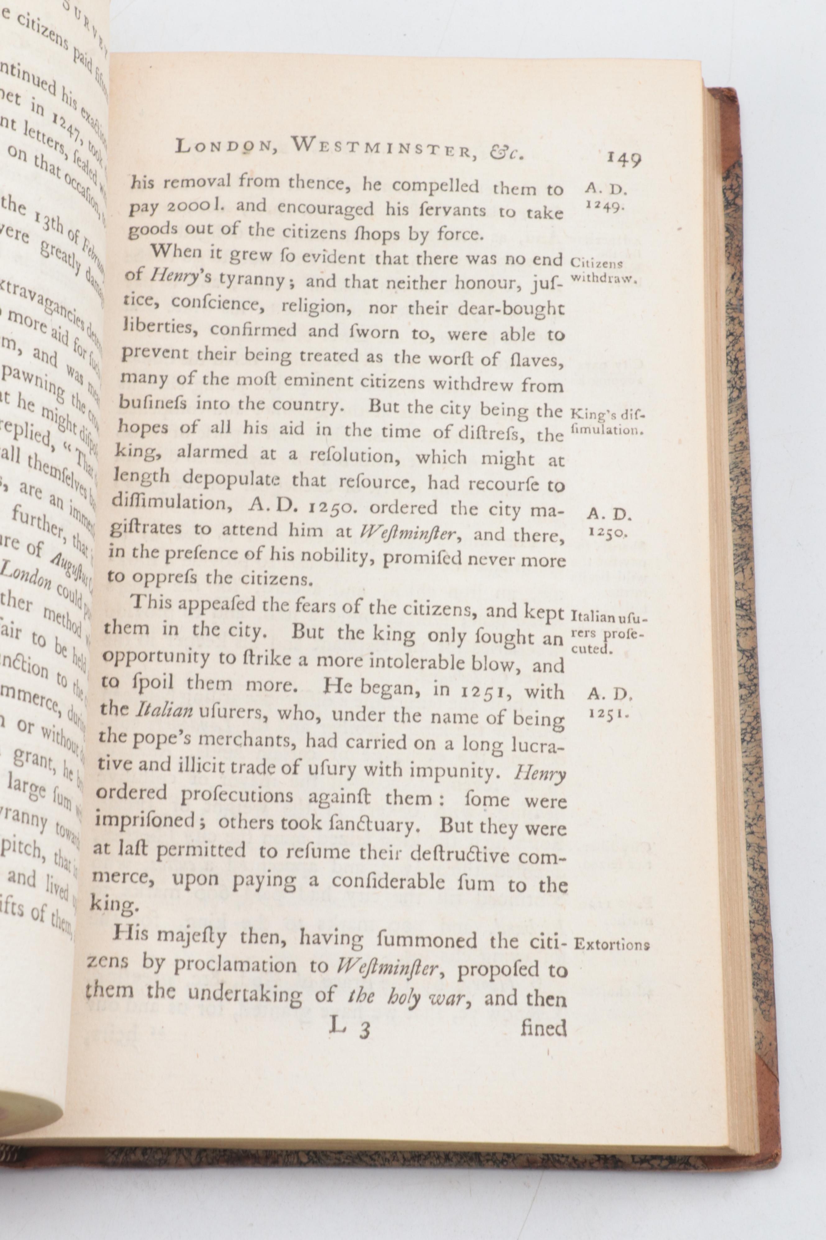 "A New History and Survey of London" Partial Set by John Entick, 1766