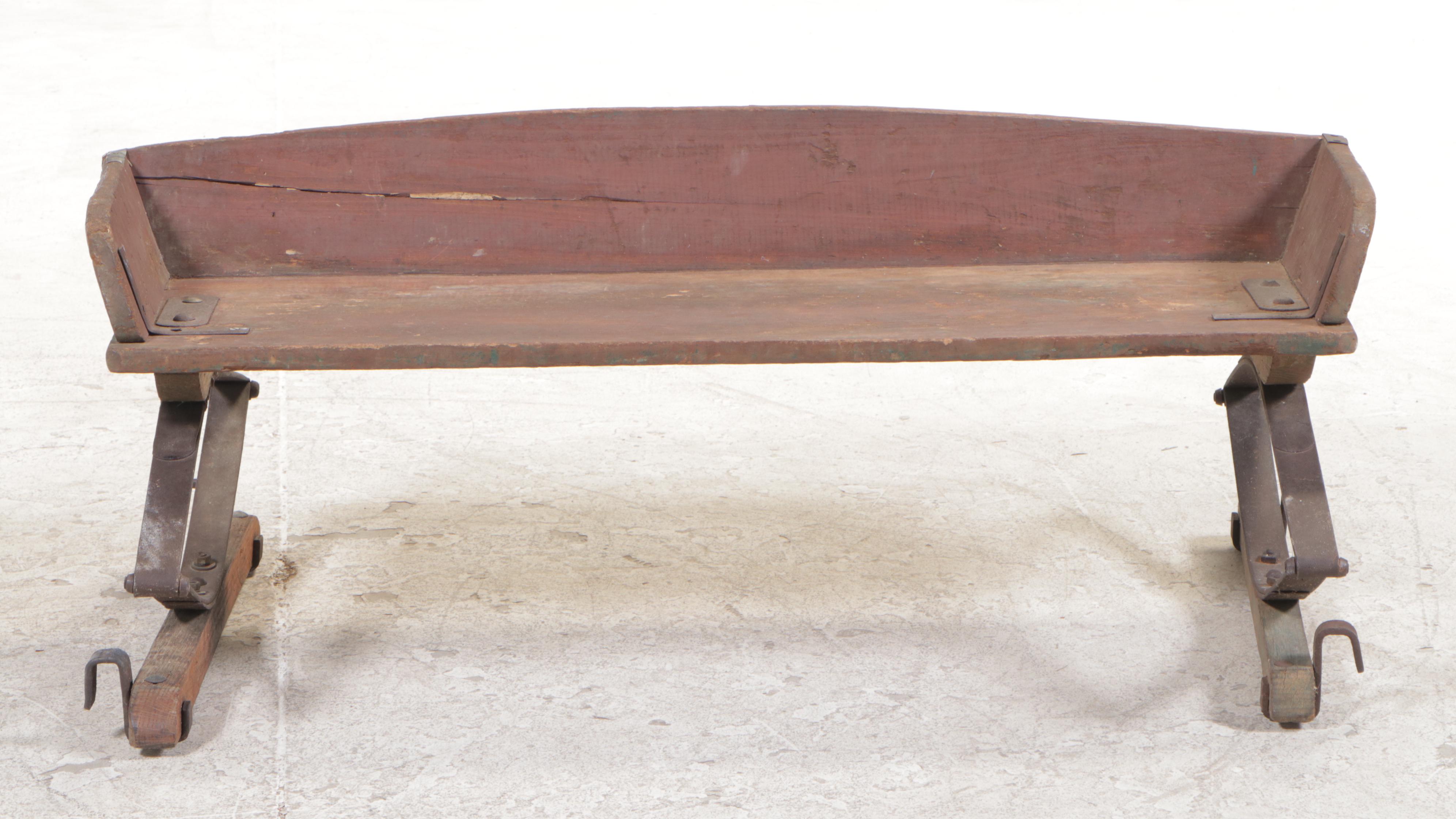 American Paint-Decorated and Spring-Mounted Buggy Seat, Late 19th Century