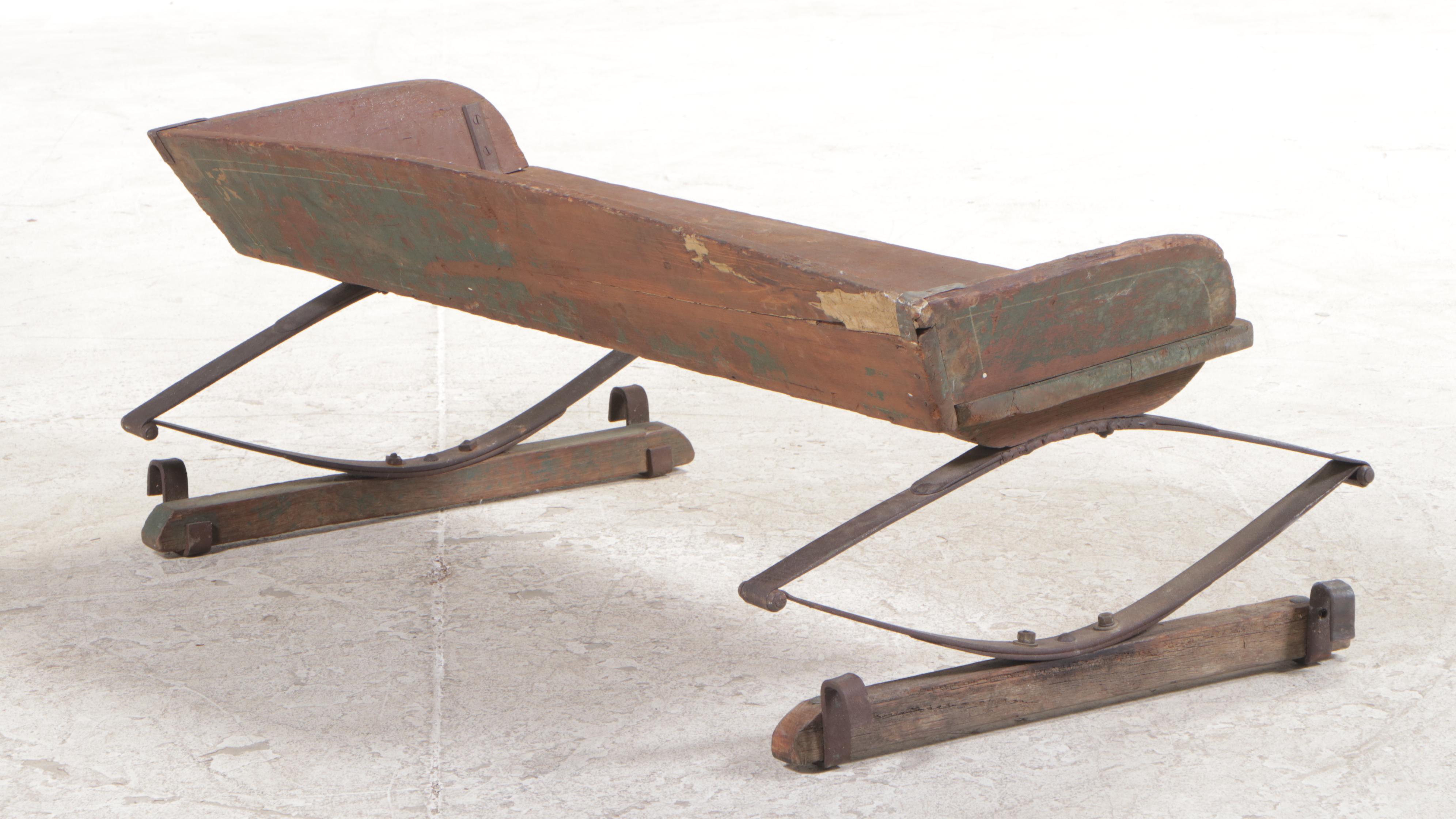 American Paint-Decorated and Spring-Mounted Buggy Seat, Late 19th Century