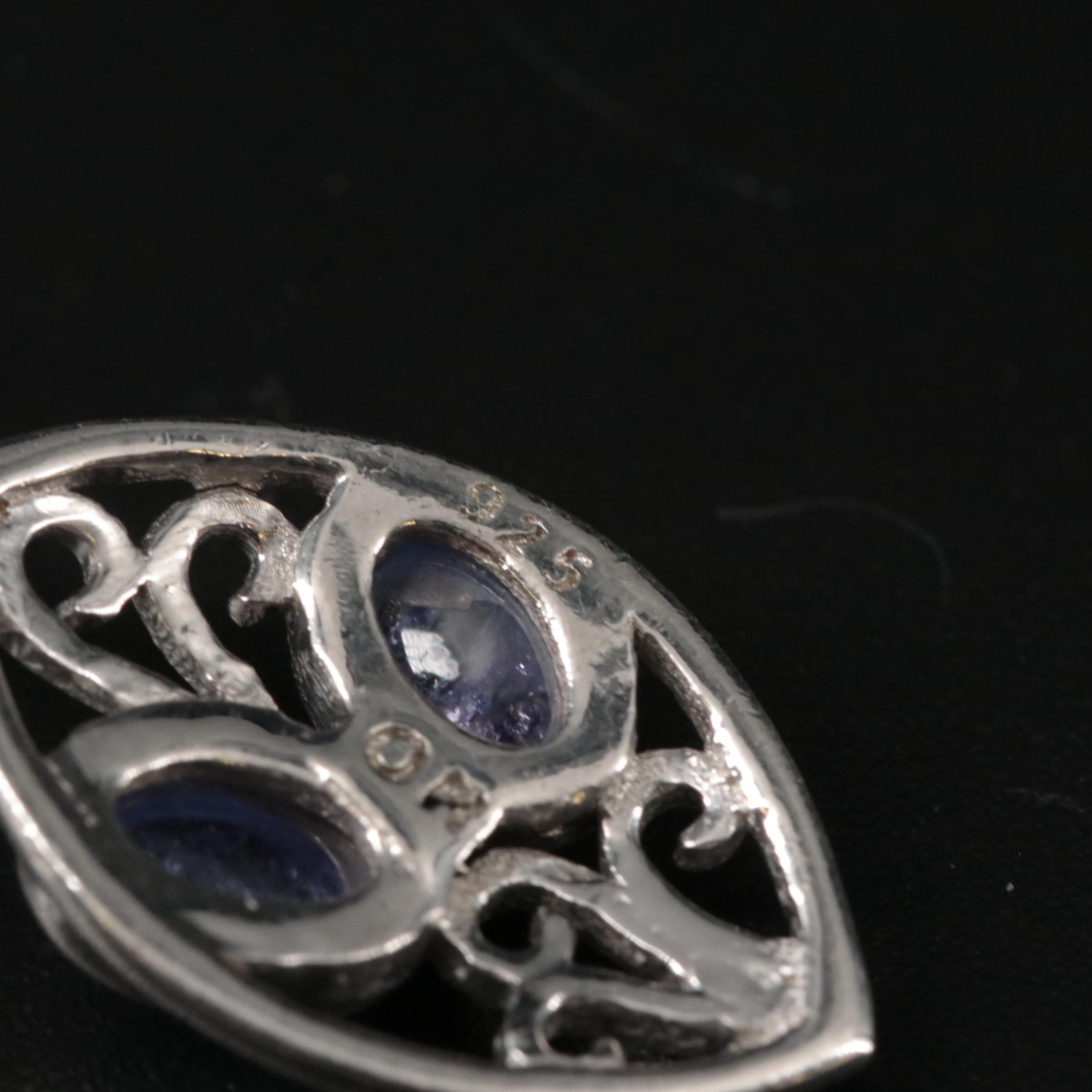 Sterling Silver Tanzanite Dangle Earrings