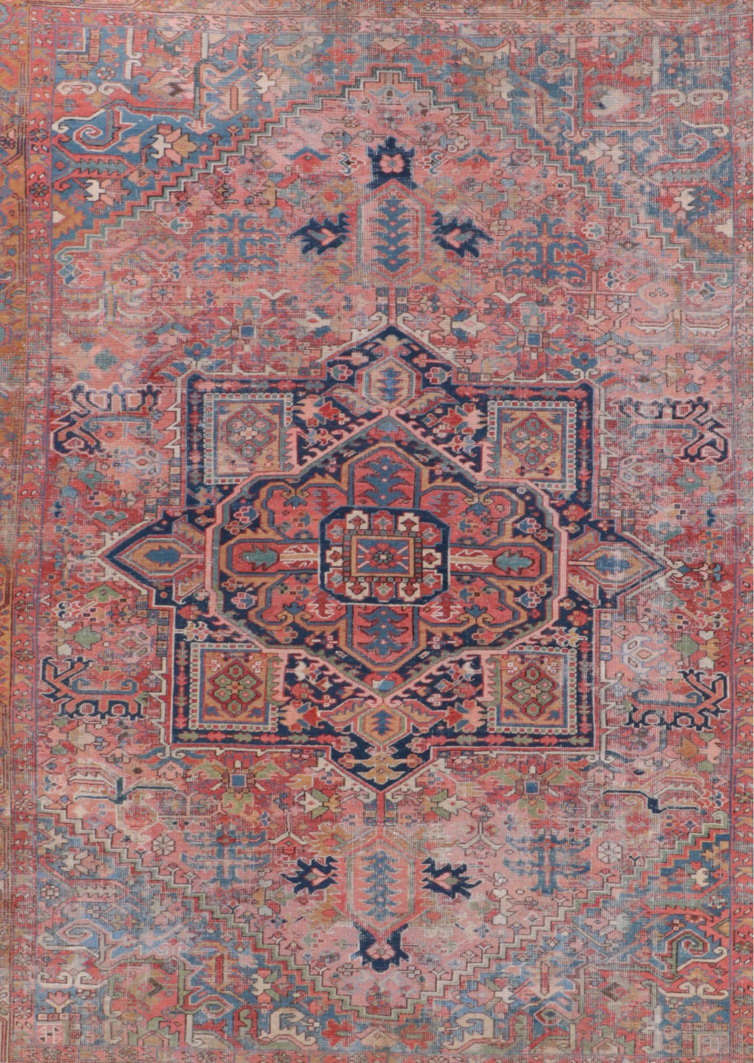 8'7 x 11' Hand-Knotted Persian Heriz Area Rug