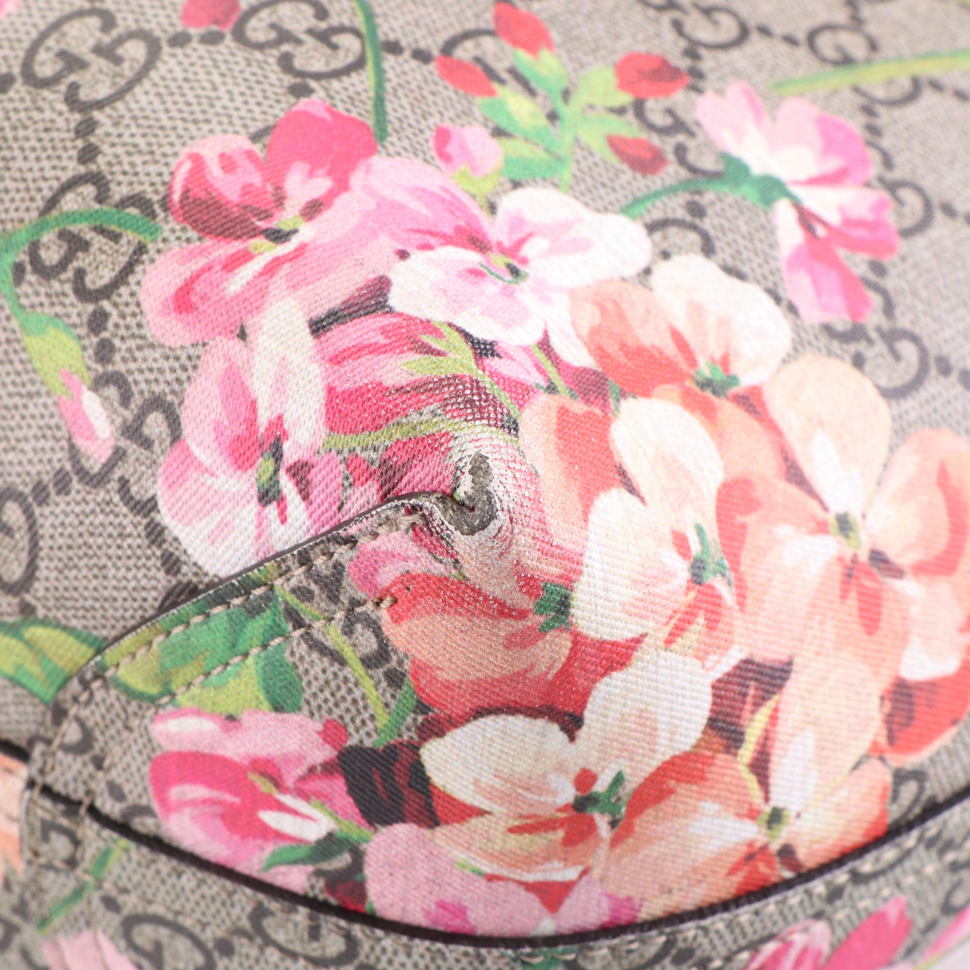 Gucci Reversible Shopper Tote in Floral-Printed GG Supreme Canvas/Leather