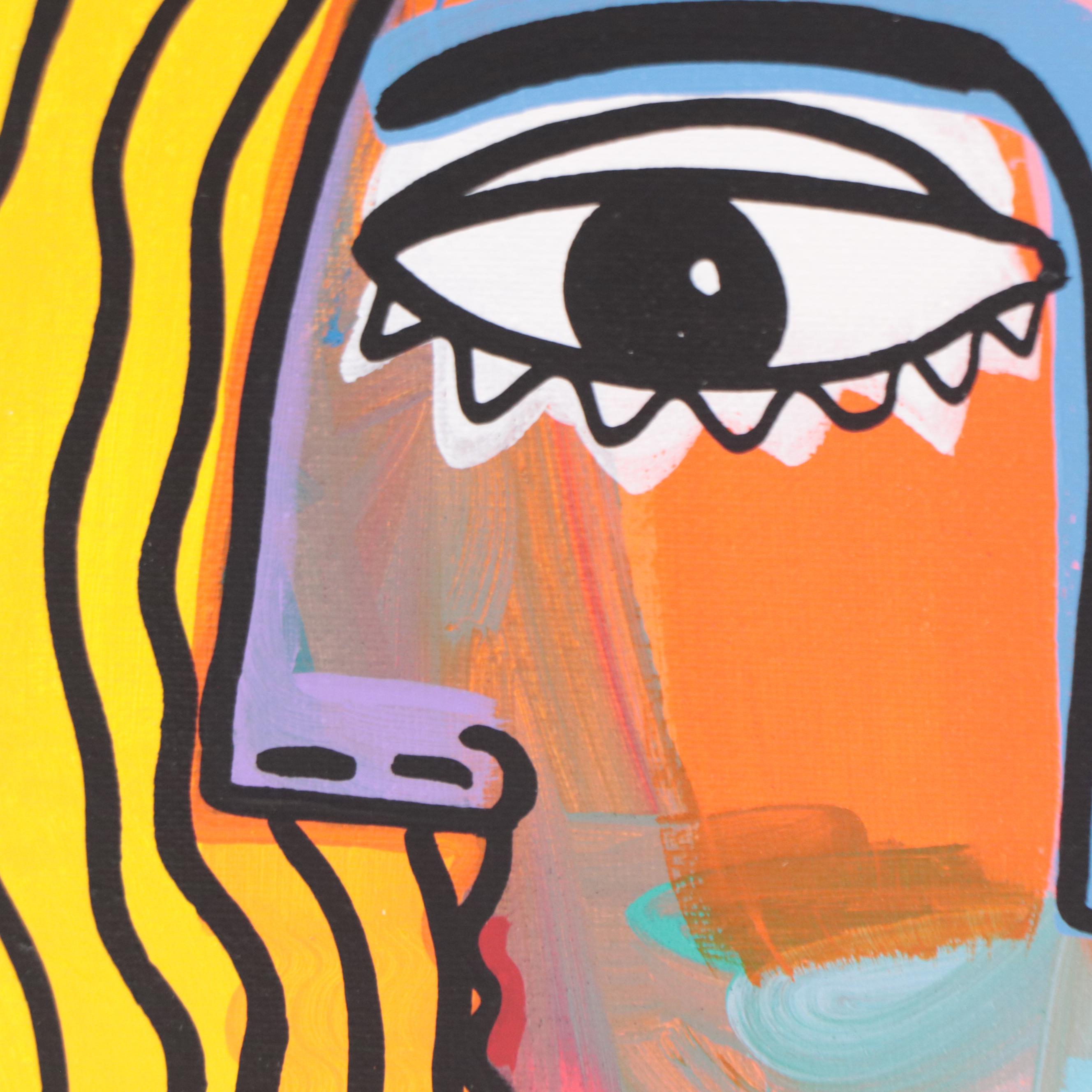 Michel Blázquez Acrylic Painting "Rostros 65," 2023