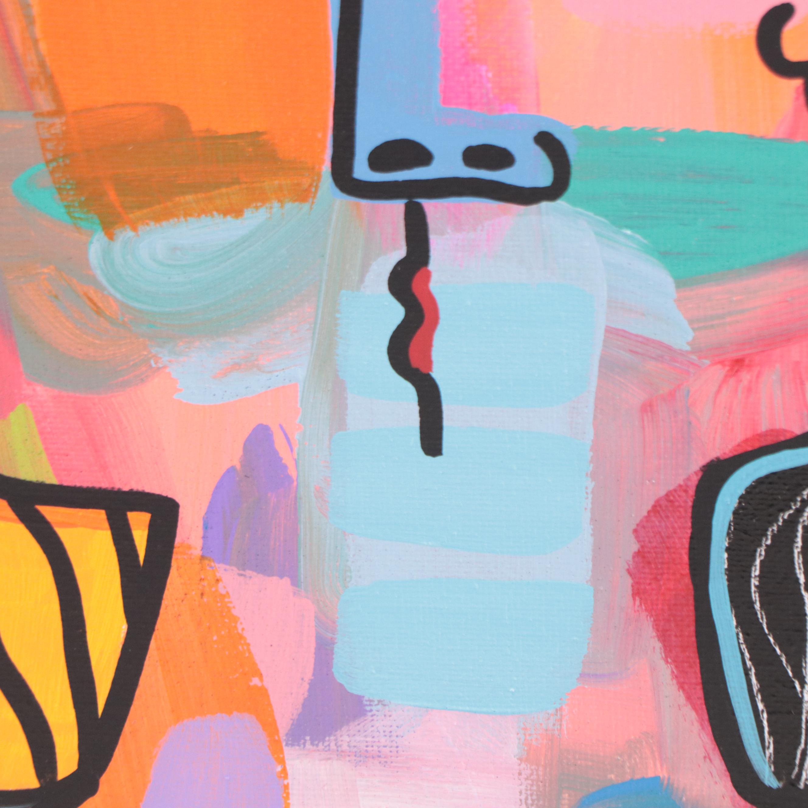 Michel Blázquez Acrylic Painting "Rostros 65," 2023