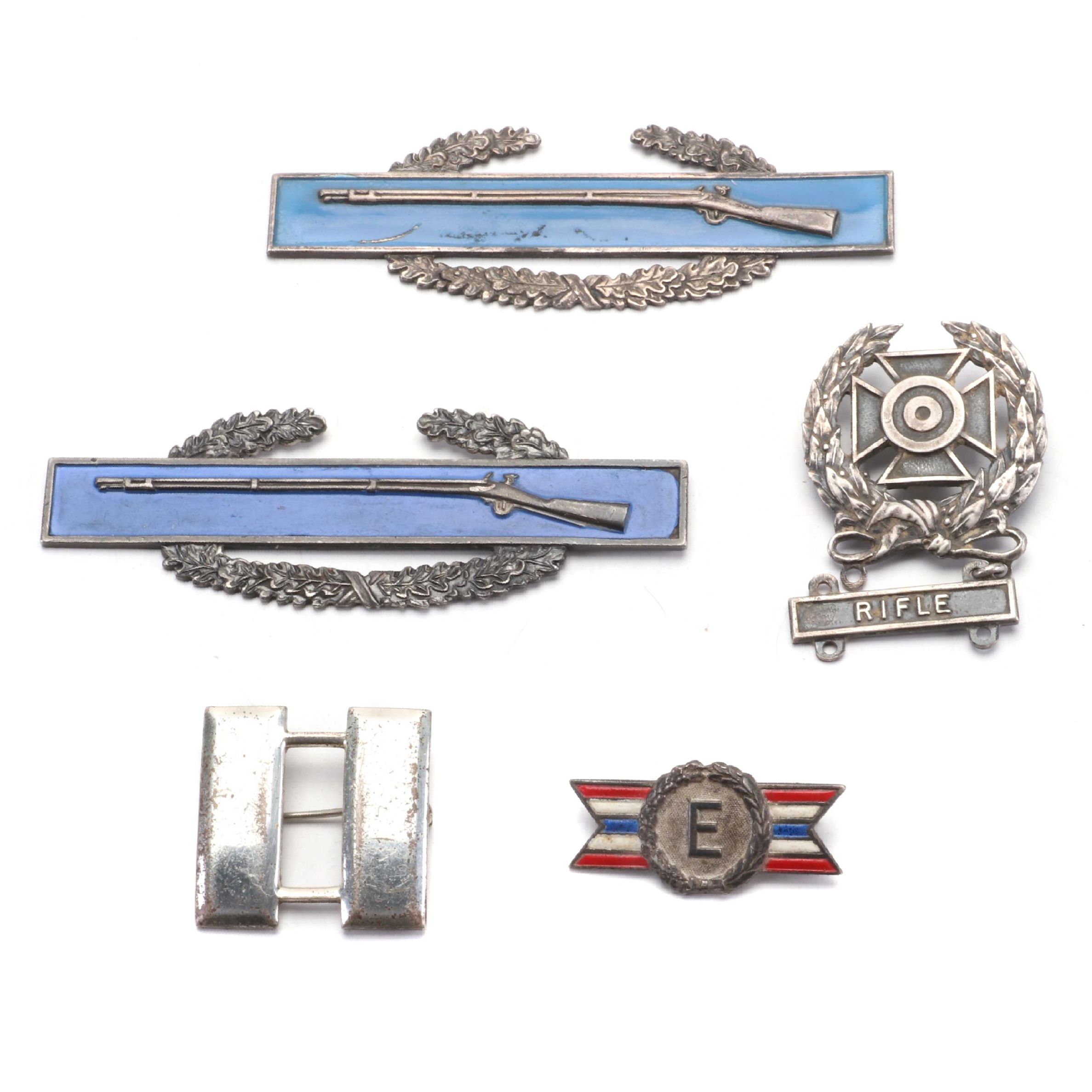 World War II Era U. S. Army Sterling Silver Military Pins