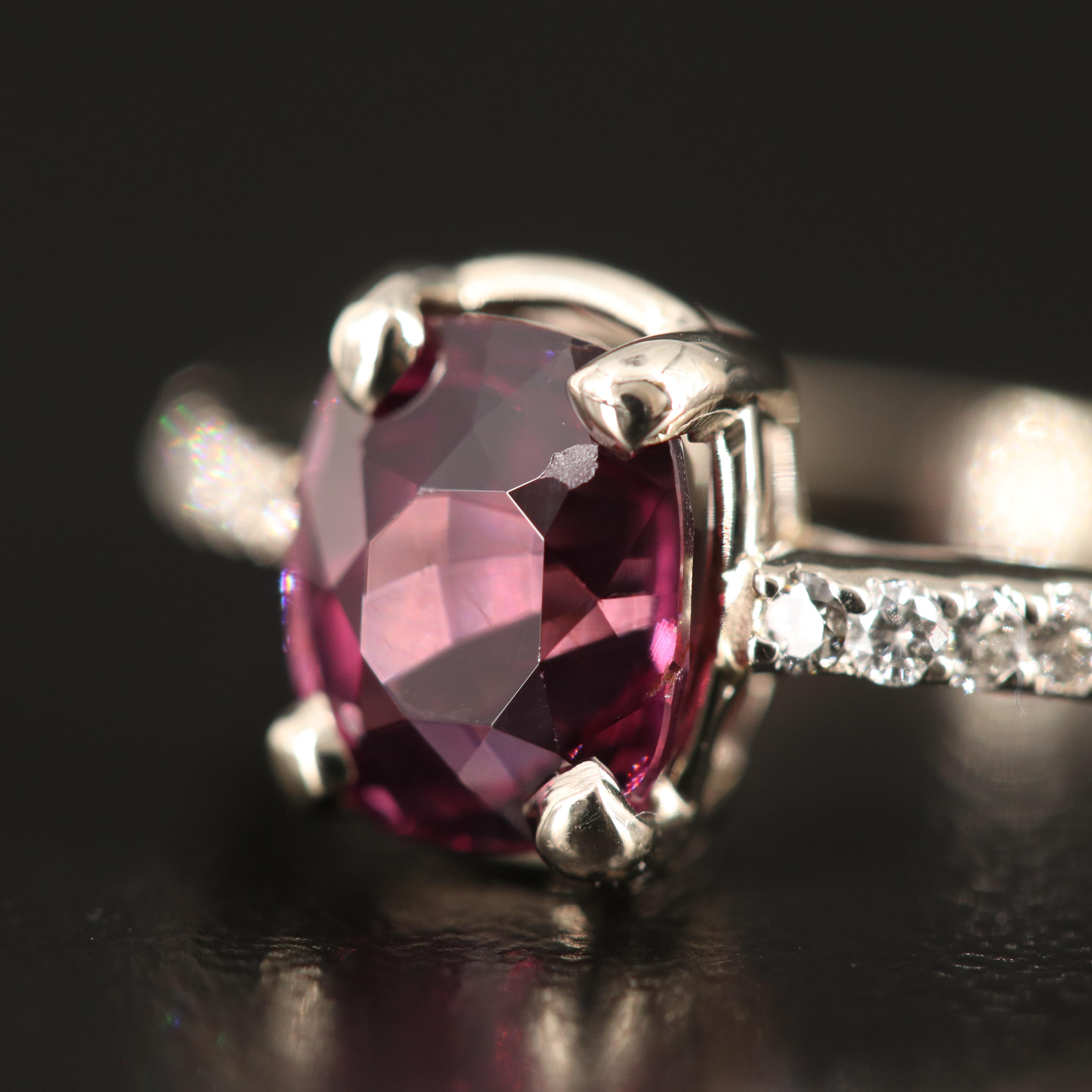 14K Spinel and Diamond Ring