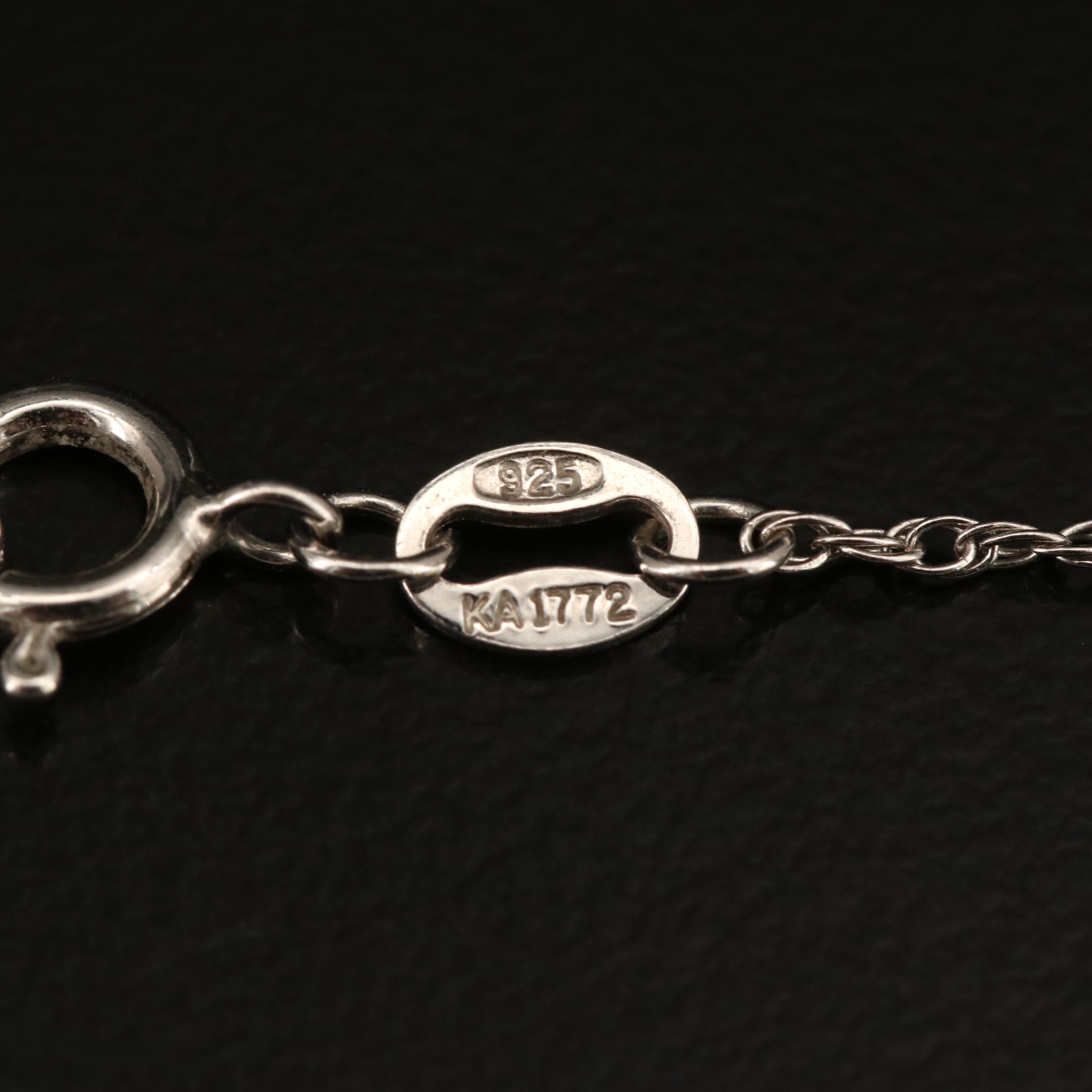 Sterling Diamond Teardrop Pendant Necklace