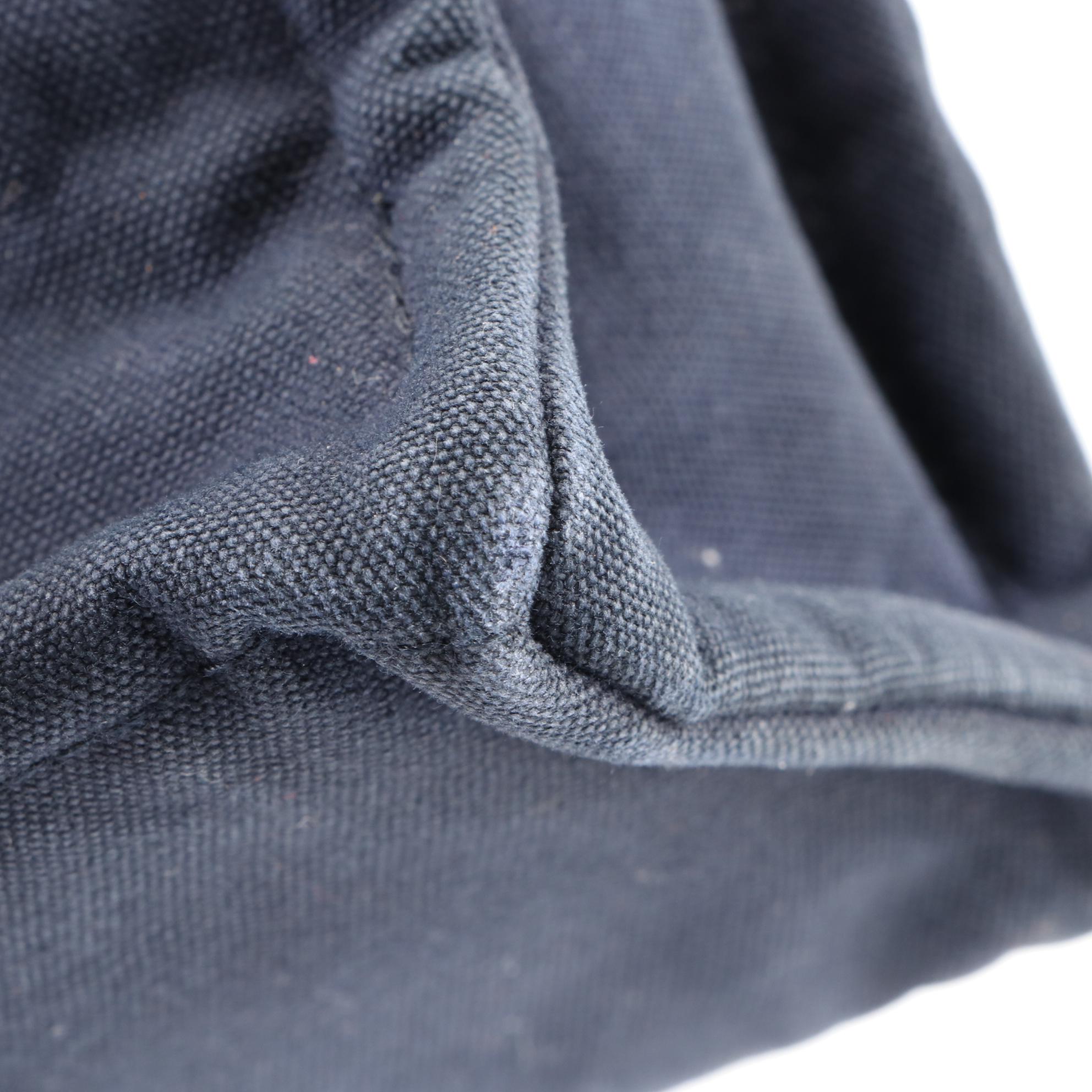 Hermès Fourre Tout MM Tote in Navy and Brown Cotton Canvas