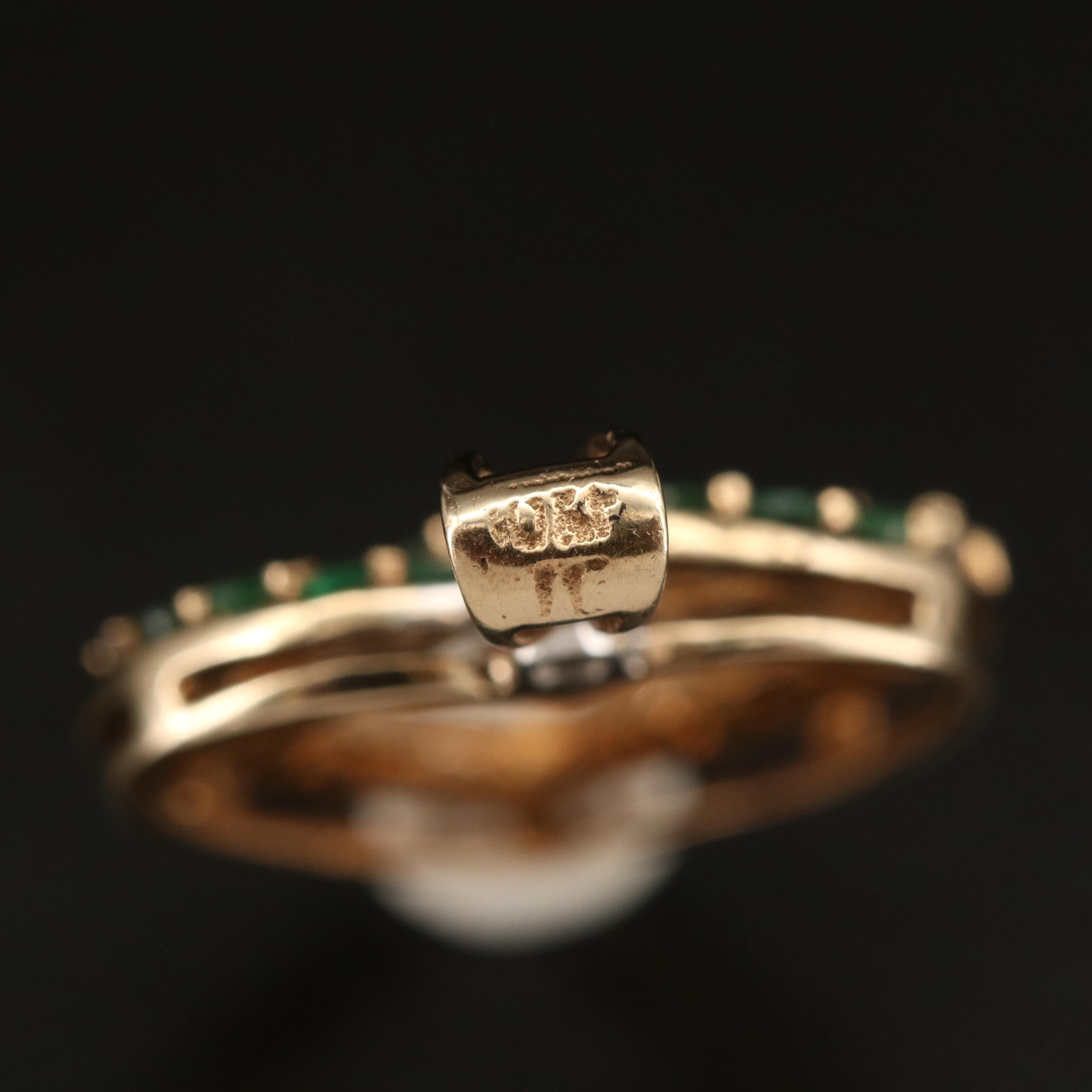 10K Emerald and Diamond Heart Pendant