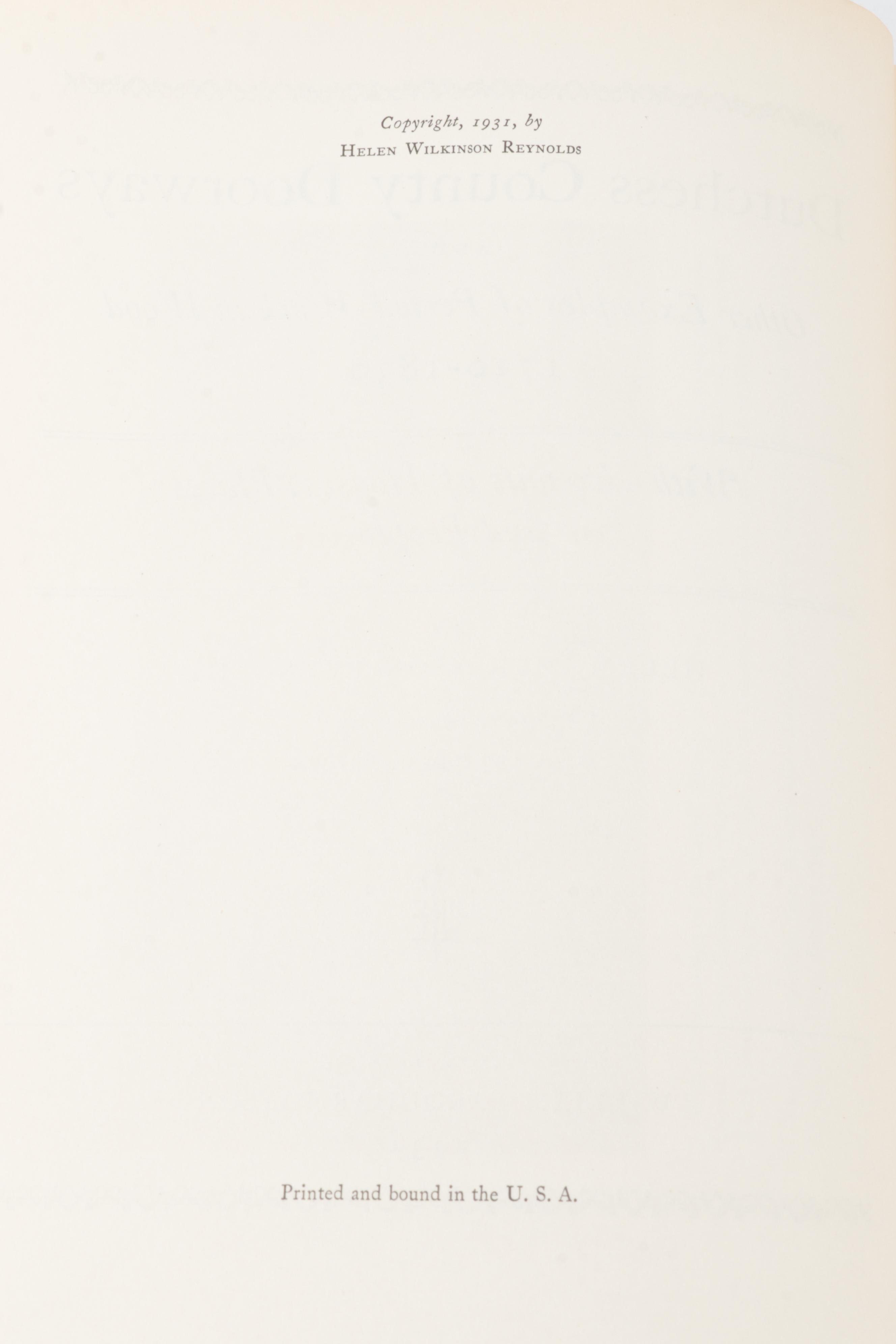 Illustrated "Dutchess County Doorways" by Helen Wilkinson Reynolds, 1931