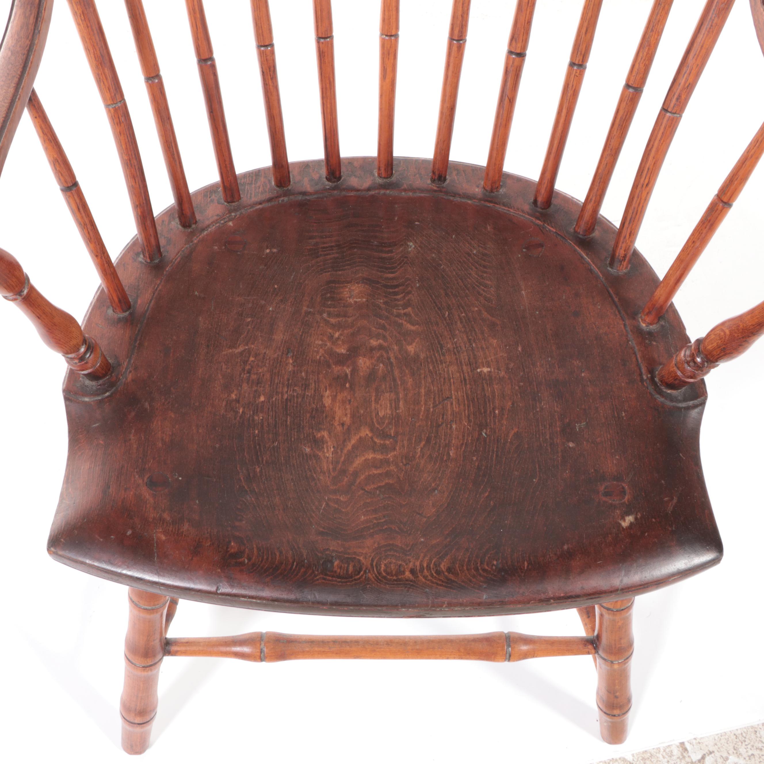 American Pine and Ash Windsor Armchair, 19th Century