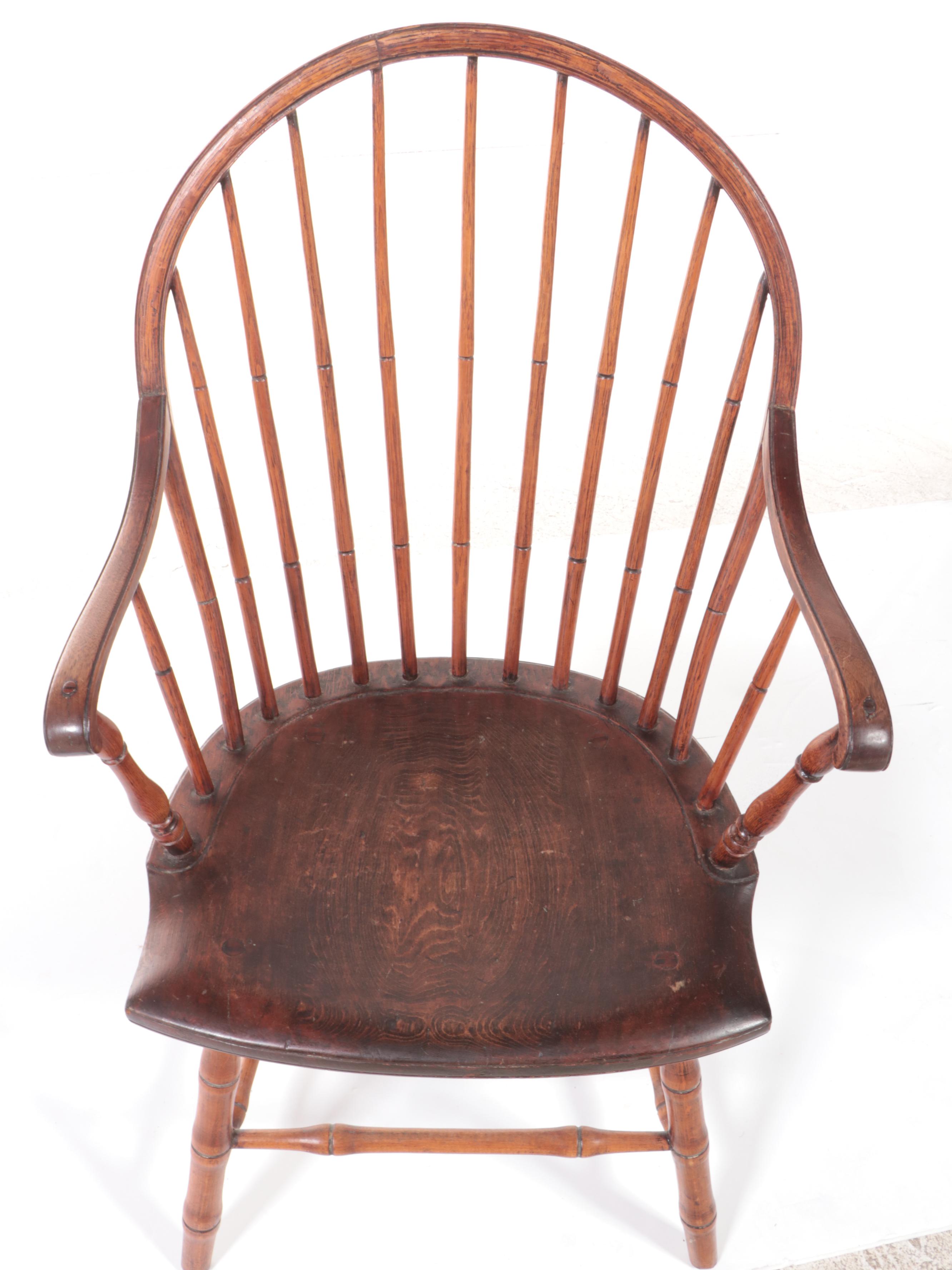 American Pine and Ash Windsor Armchair, 19th Century