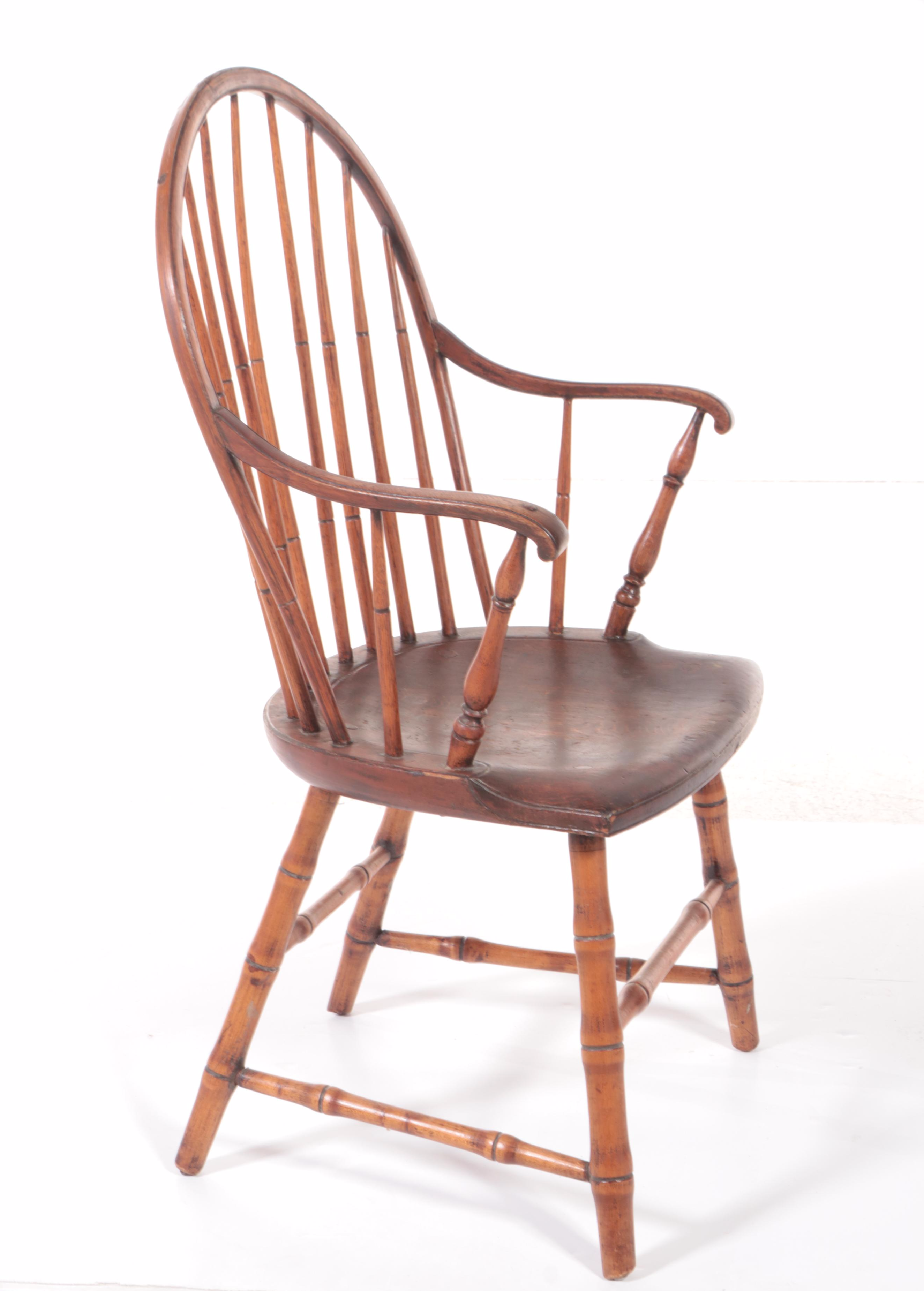American Pine and Ash Windsor Armchair, 19th Century
