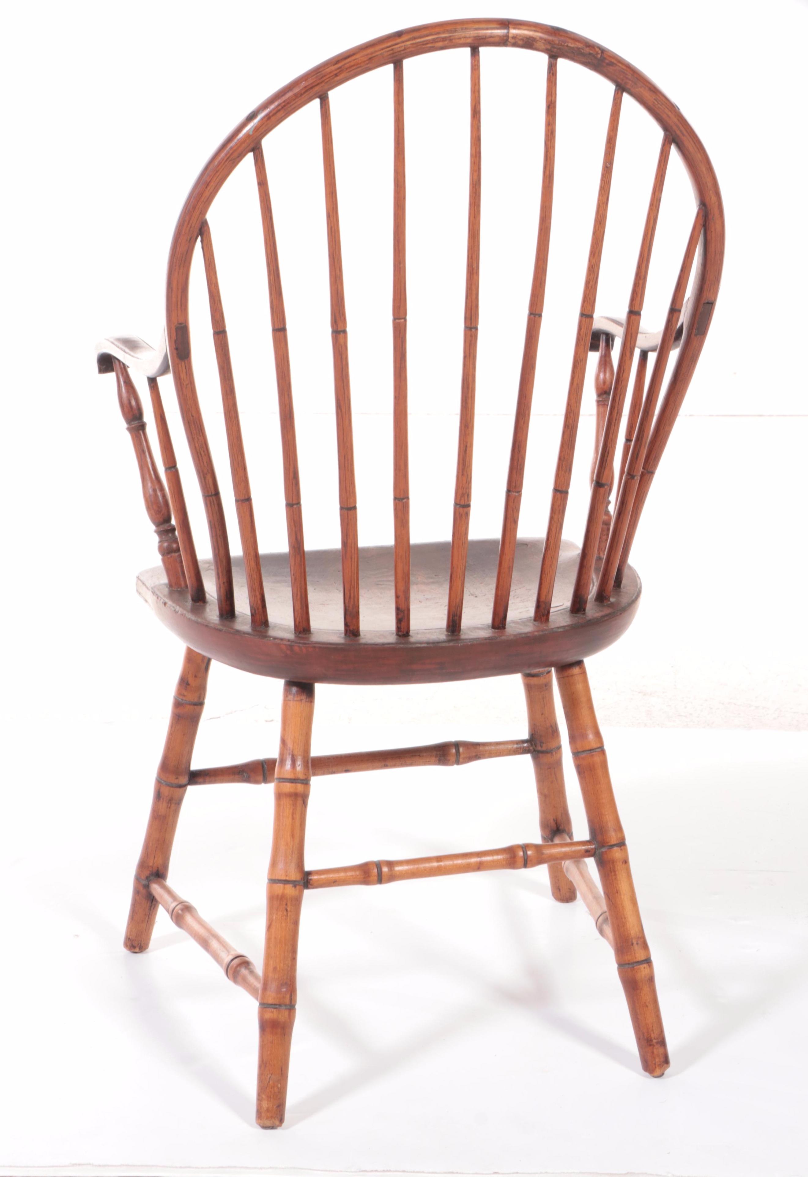 American Pine and Ash Windsor Armchair, 19th Century