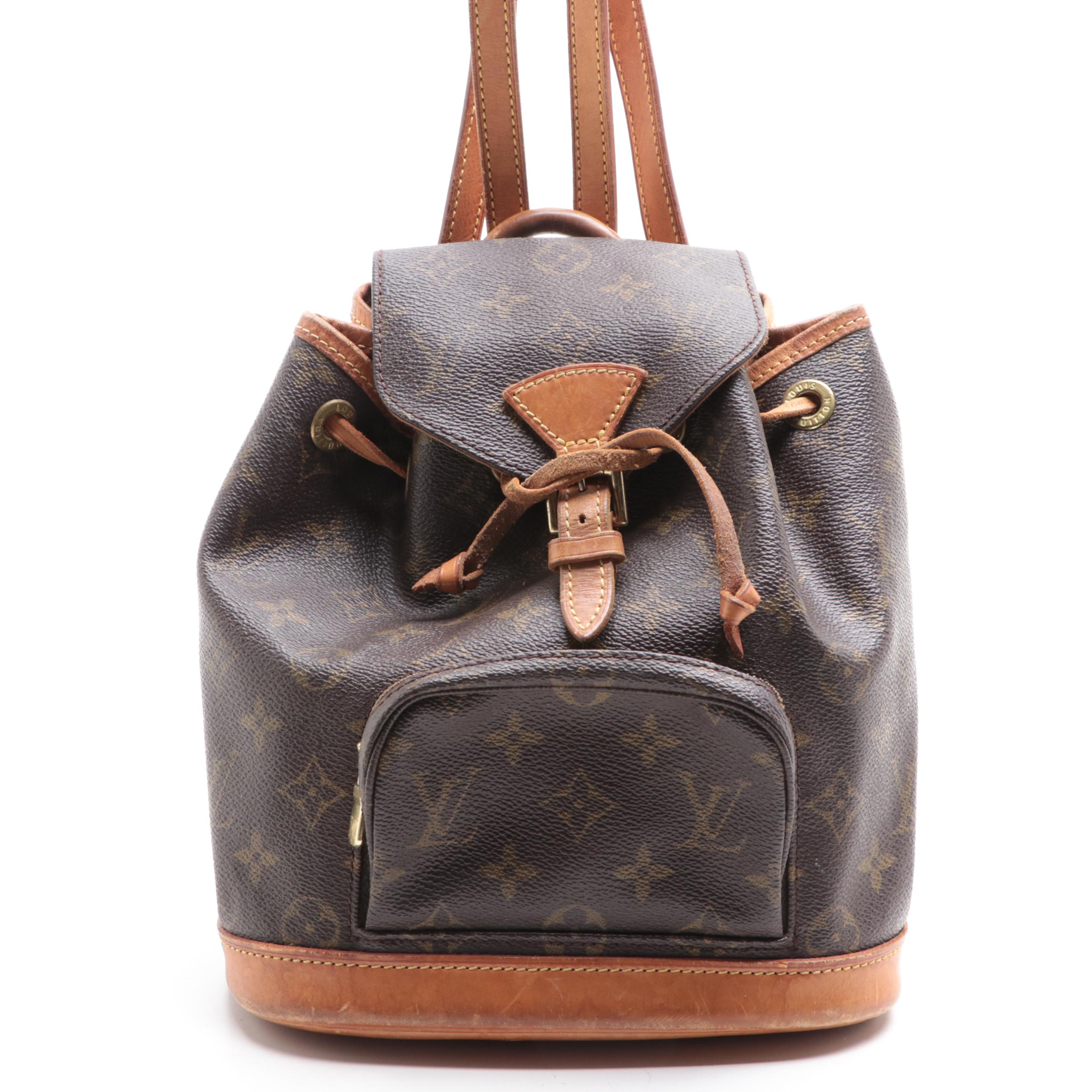 Louis Vuitton Montsouris PM Backpack in Monogram Canvas and Leather
