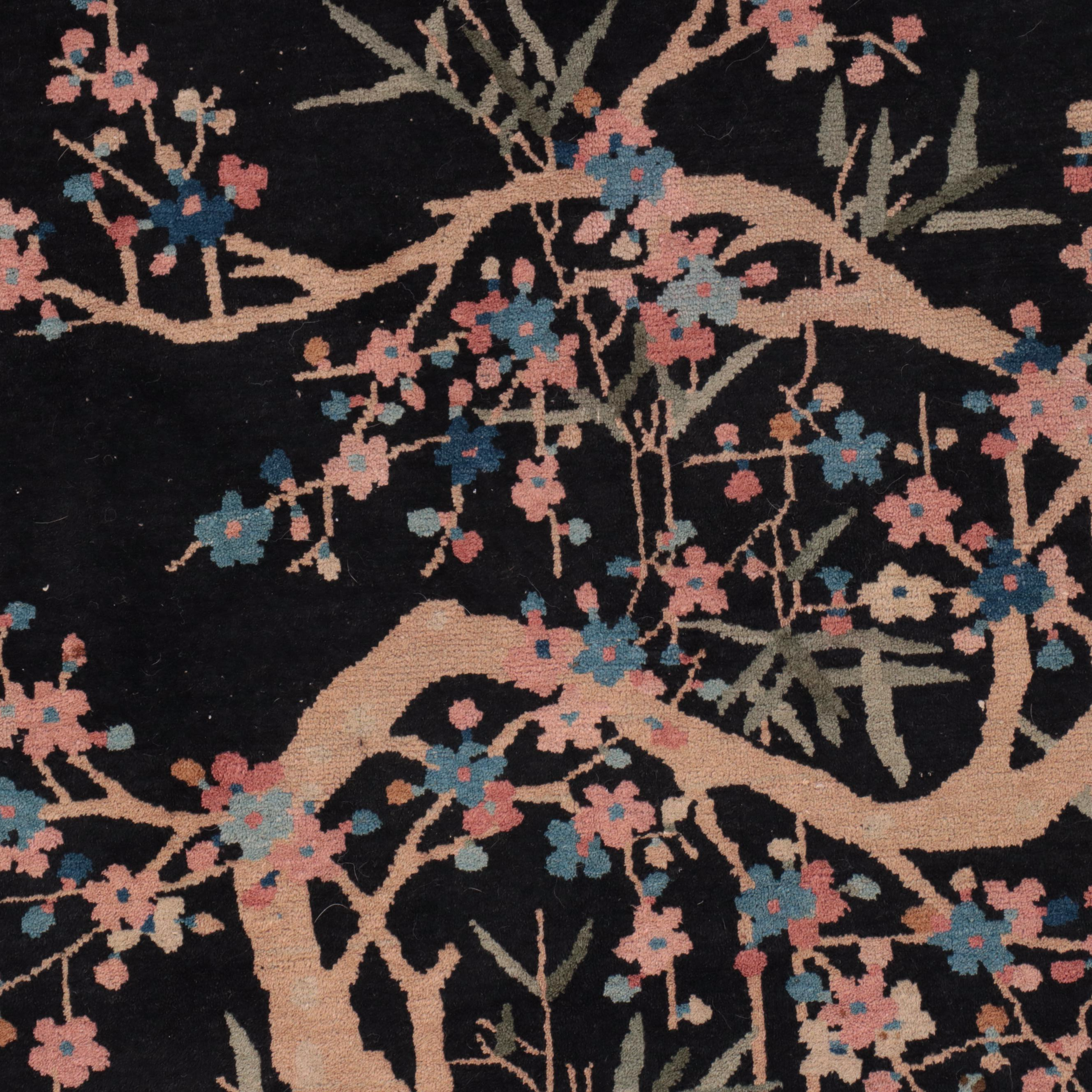 3'11 x 4'2 Hand-Knotted Chinese Nichols Style Accent Rug