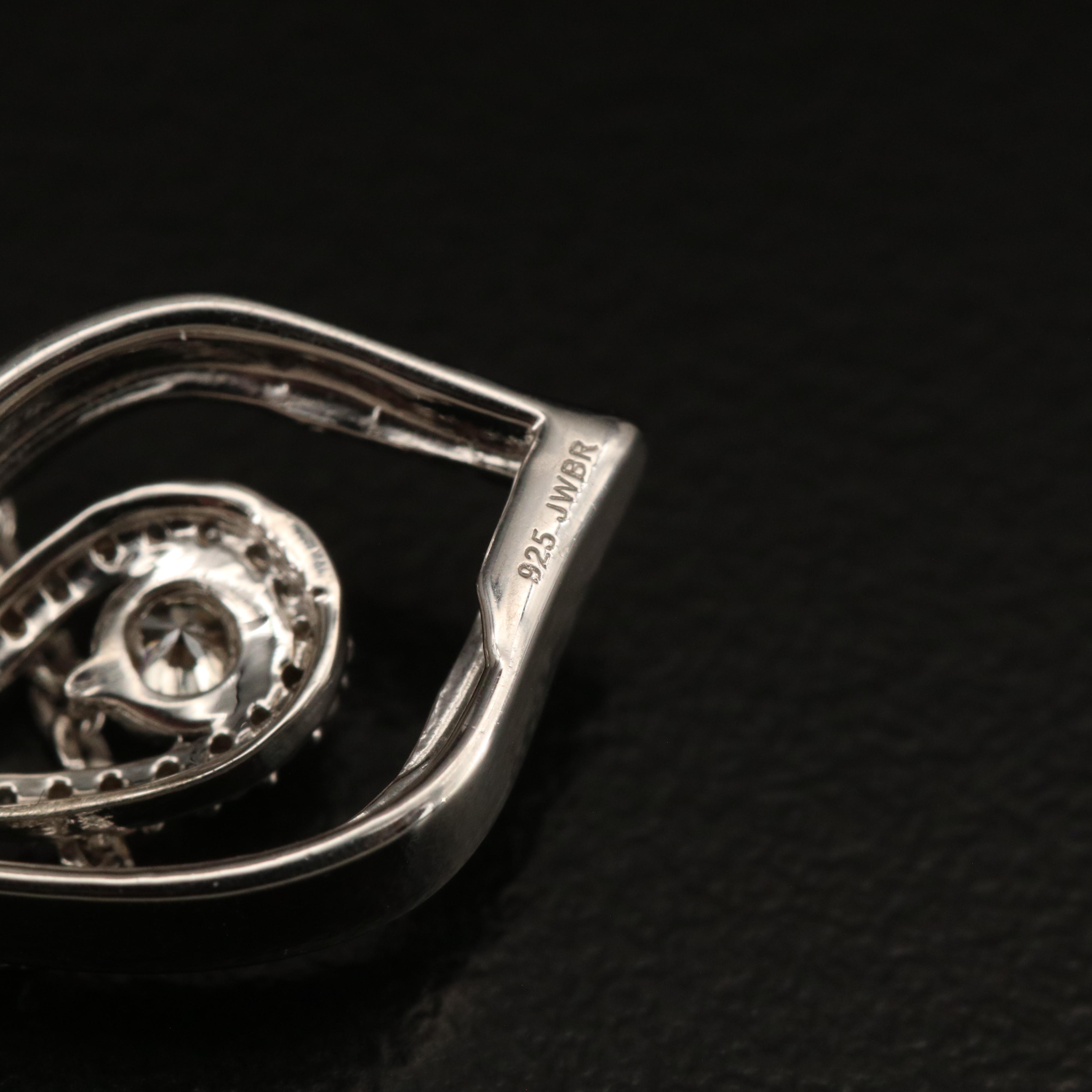 Sterling Diamond Pendant Necklace