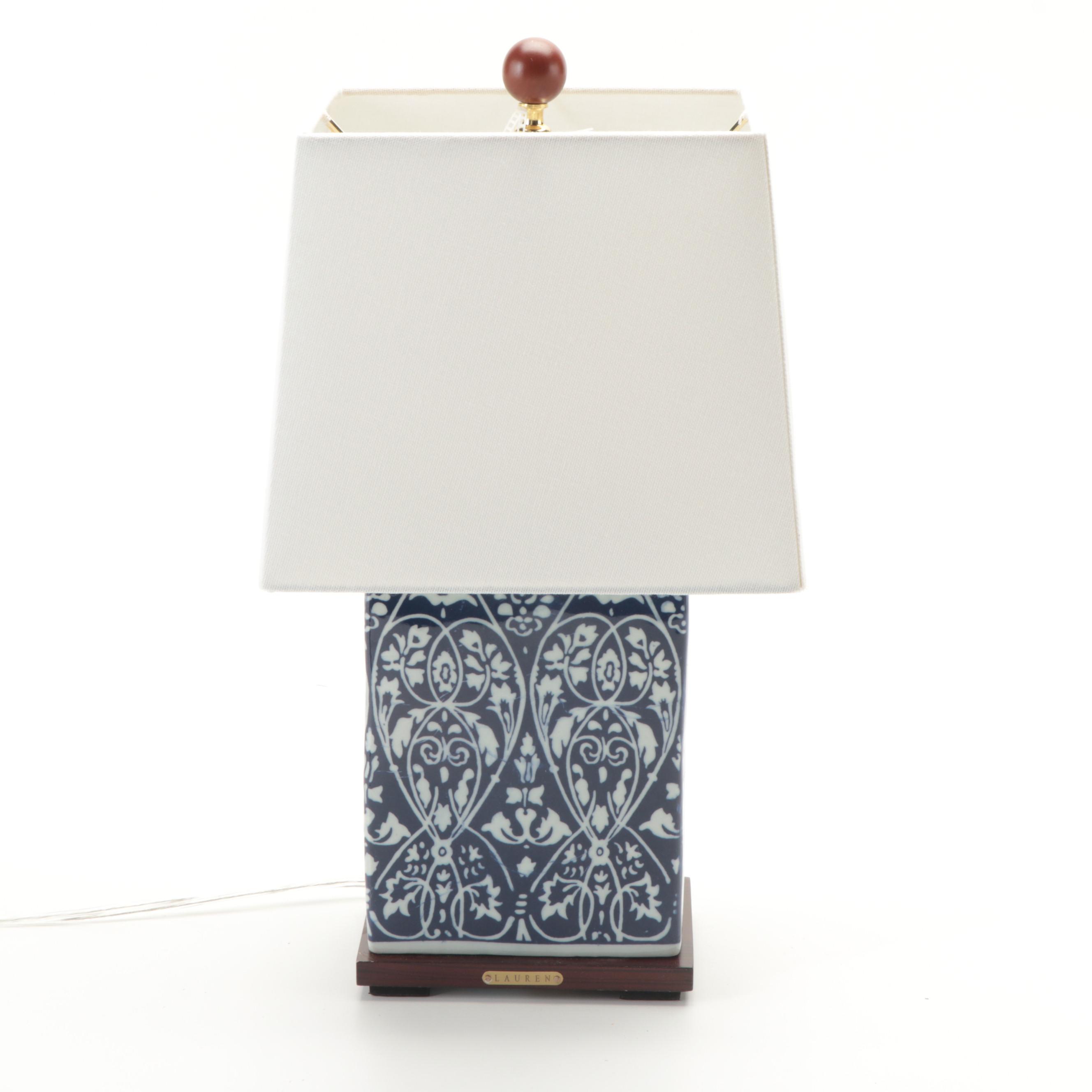 Pair of Ralph Lauren Blue and White Chinoiserie Ceramic Table Lamps