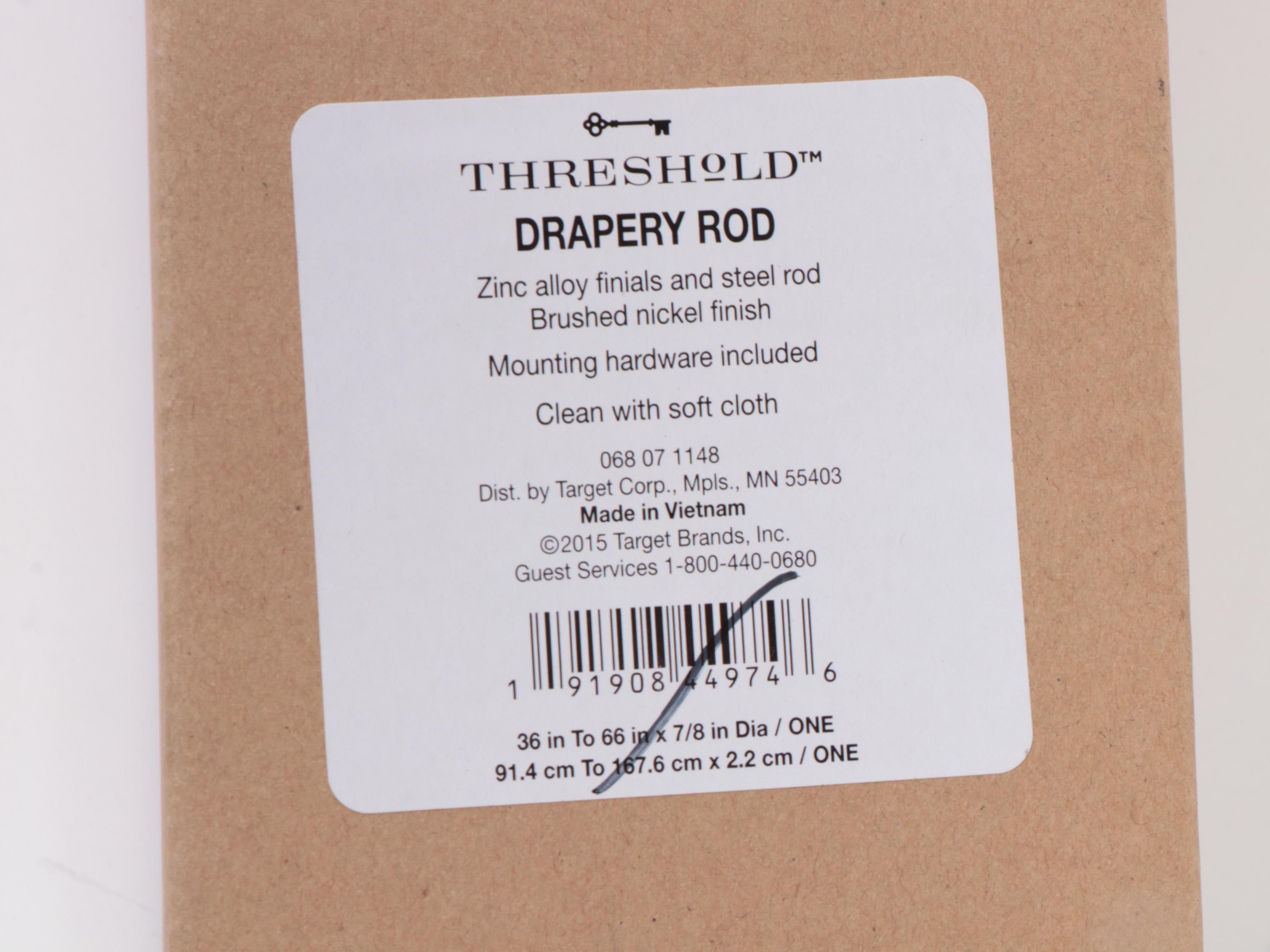 Threshold Brushed Nickel Ball Curtain Rods